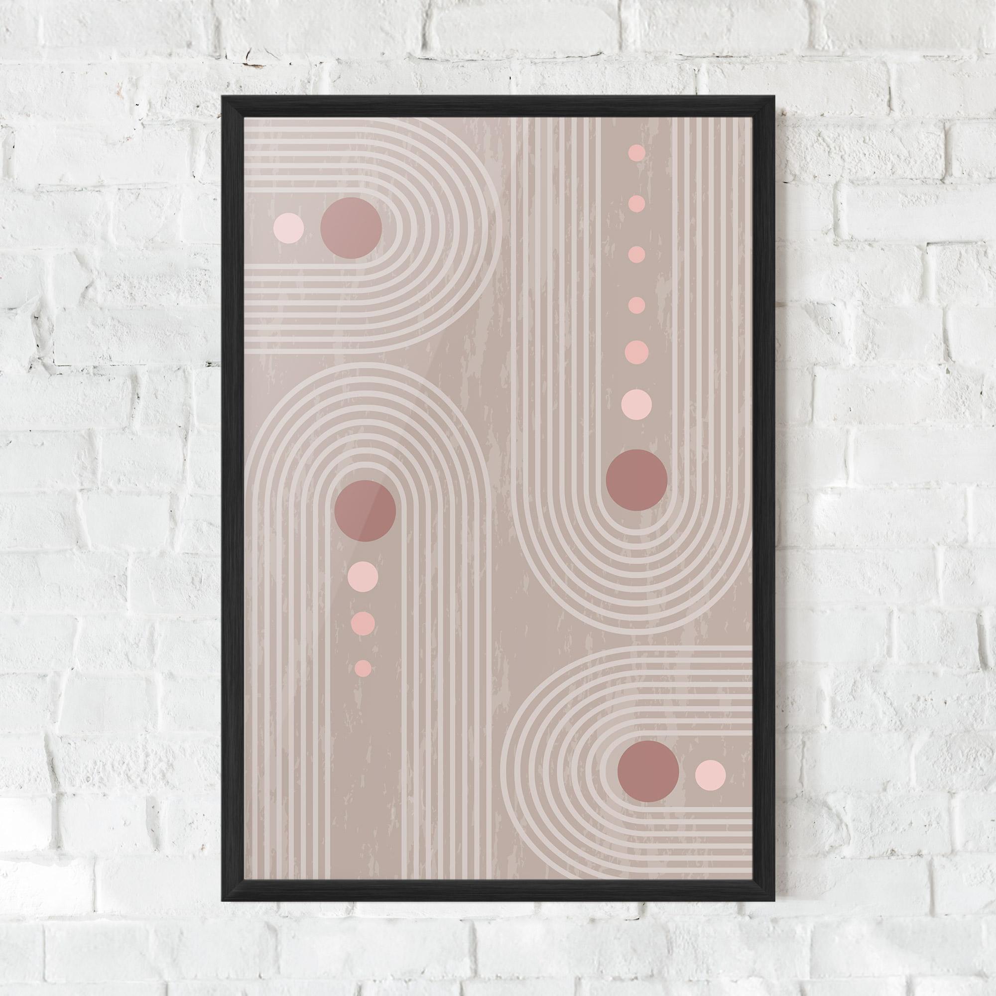 Poster Înrămat Pink Circle On Cream mockup 0