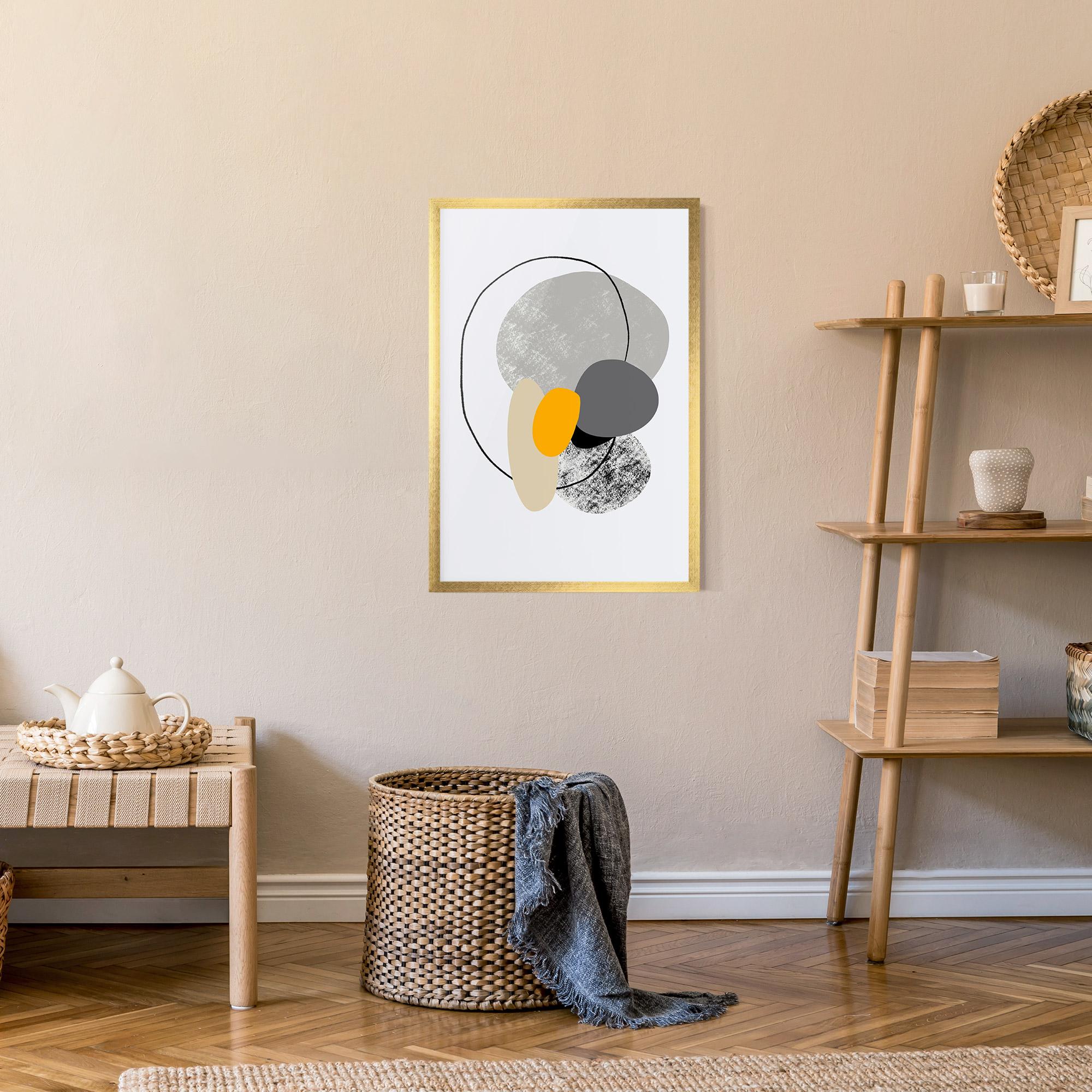 Poster Înrămat Grey Orange Shape mockup 9