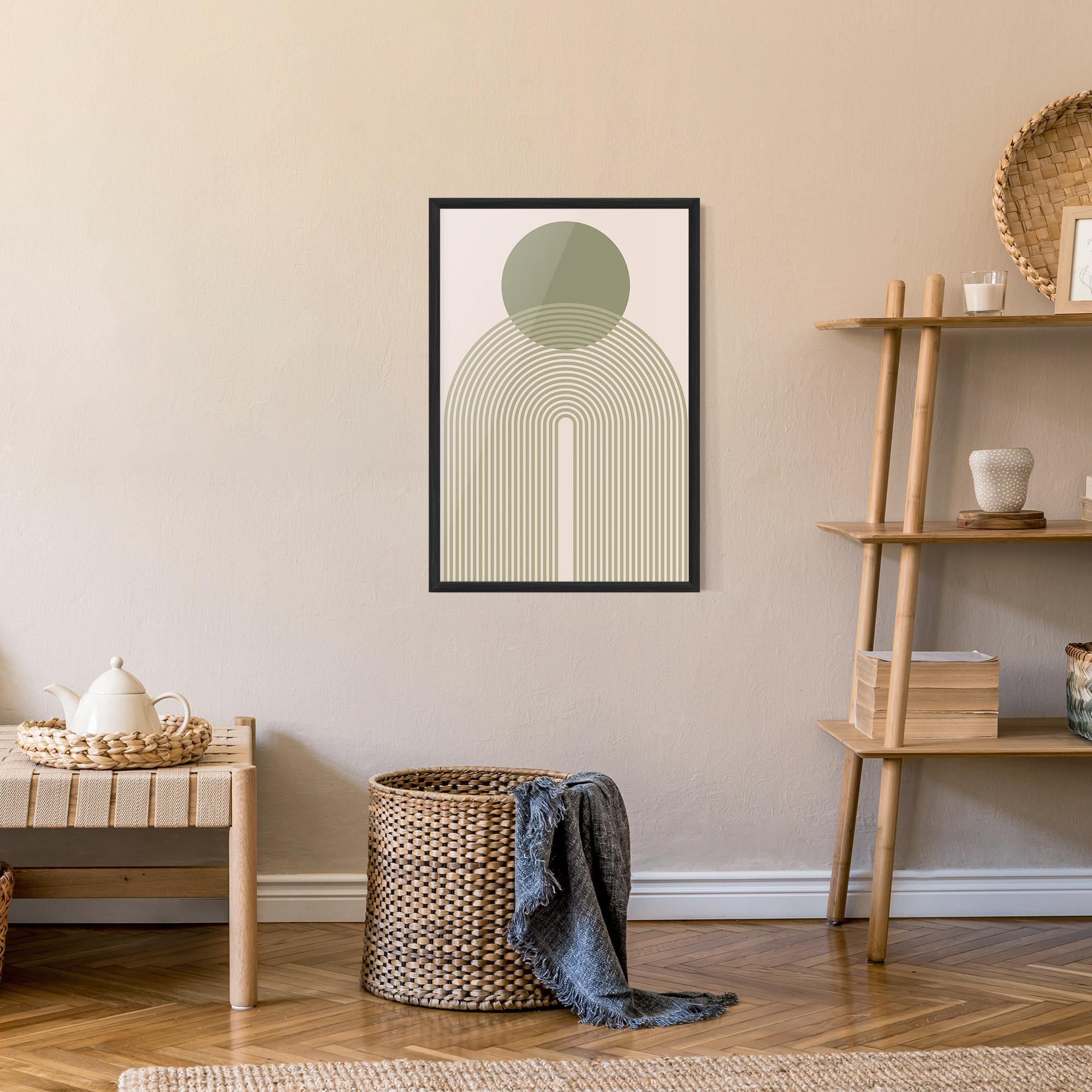 Poster Înrămat Green Circle Lines mockup 9