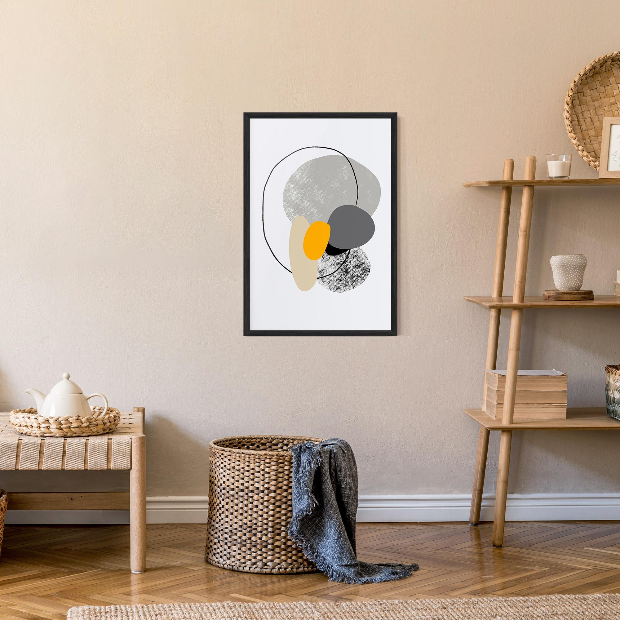 Poster Înrămat Grey Orange Shape mockup 9