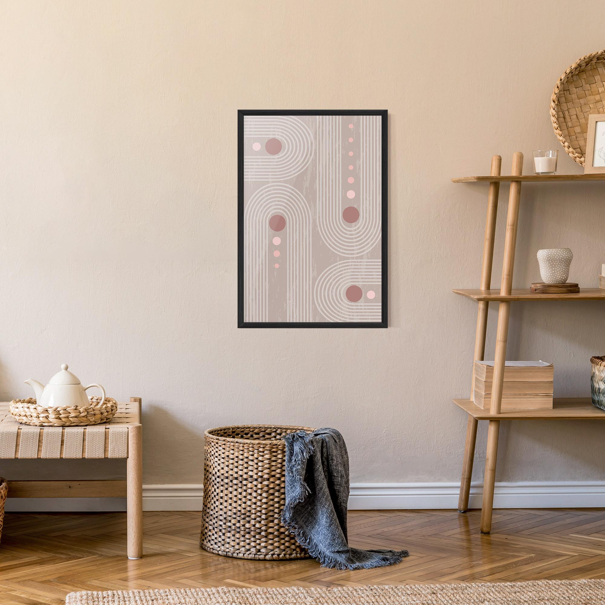 Poster Înrămat Pink Circle On Cream mockup 9