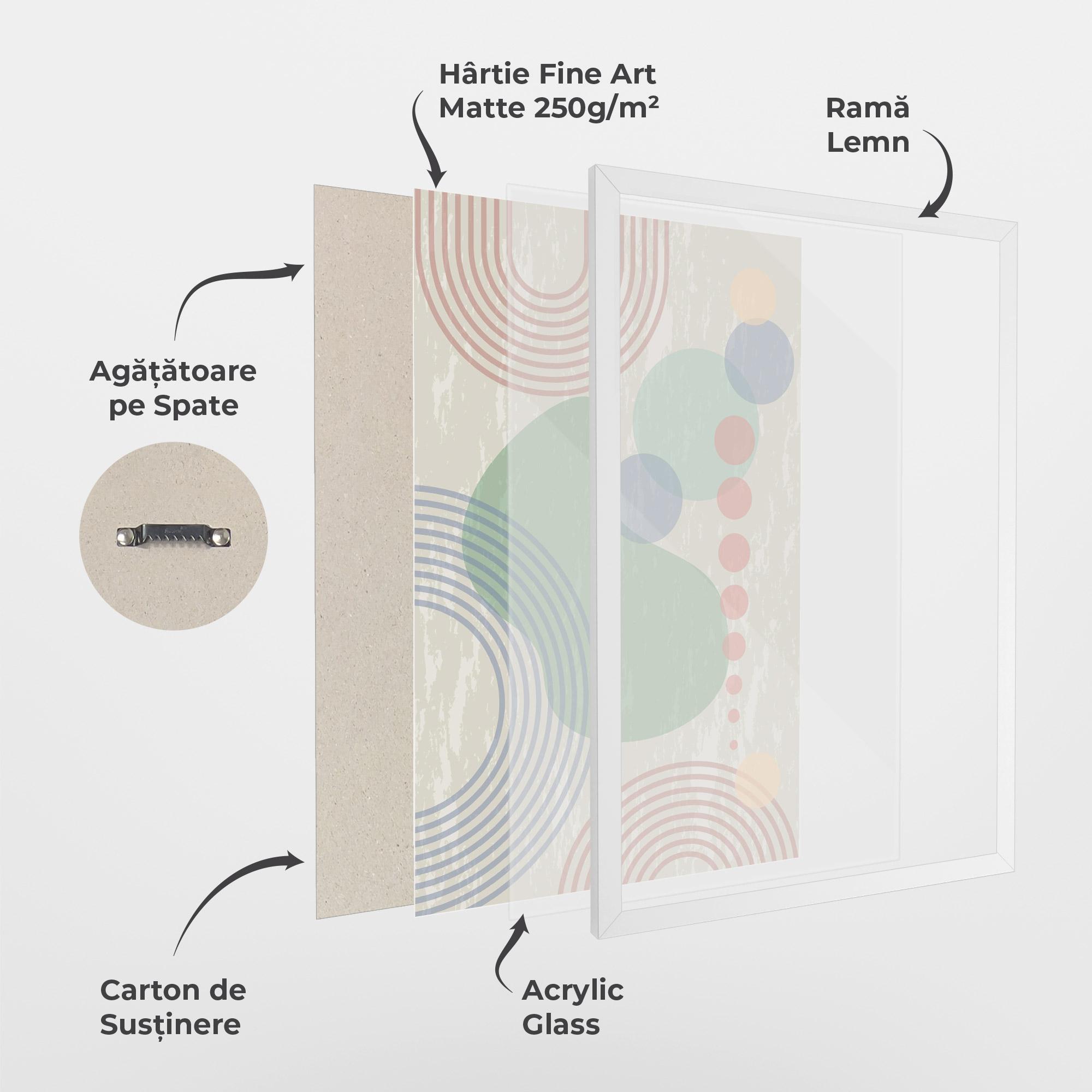 Poster Înrămat Green Pink Shapes mockup 1