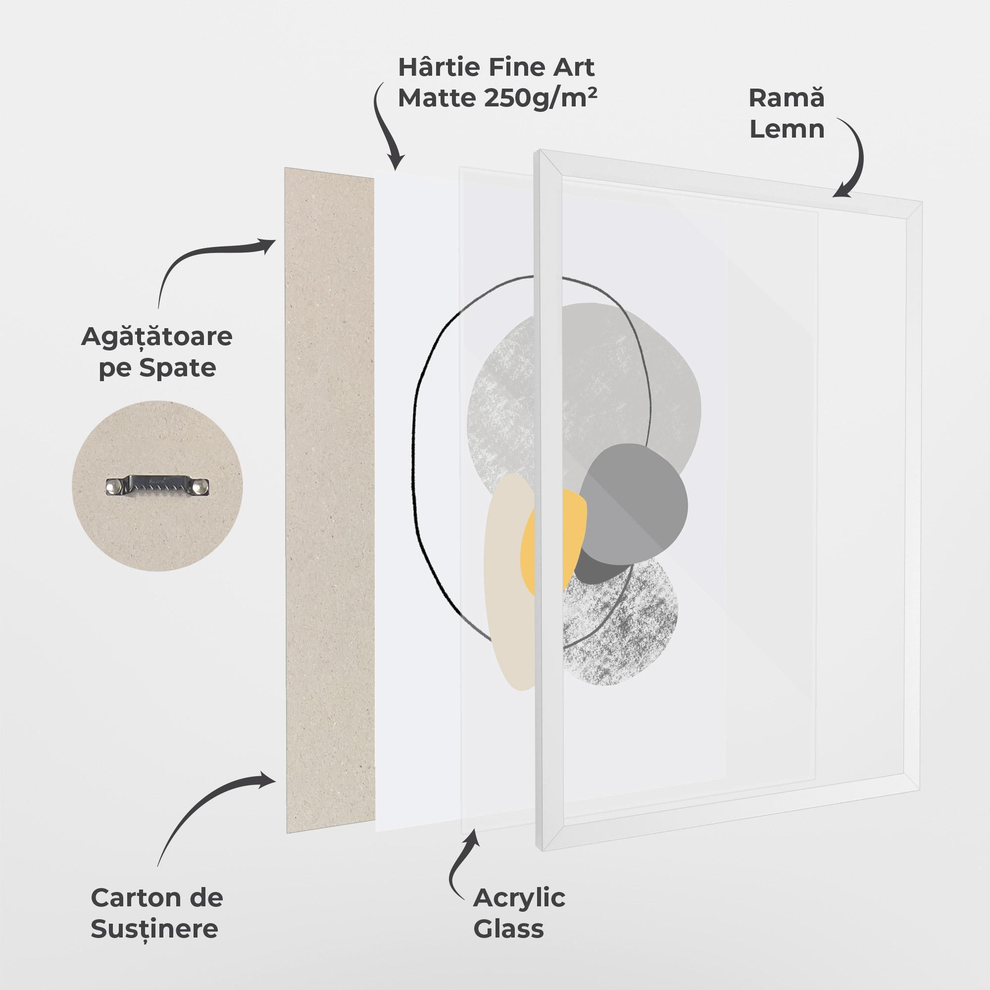 Poster Înrămat Grey Orange Shape mockup 1