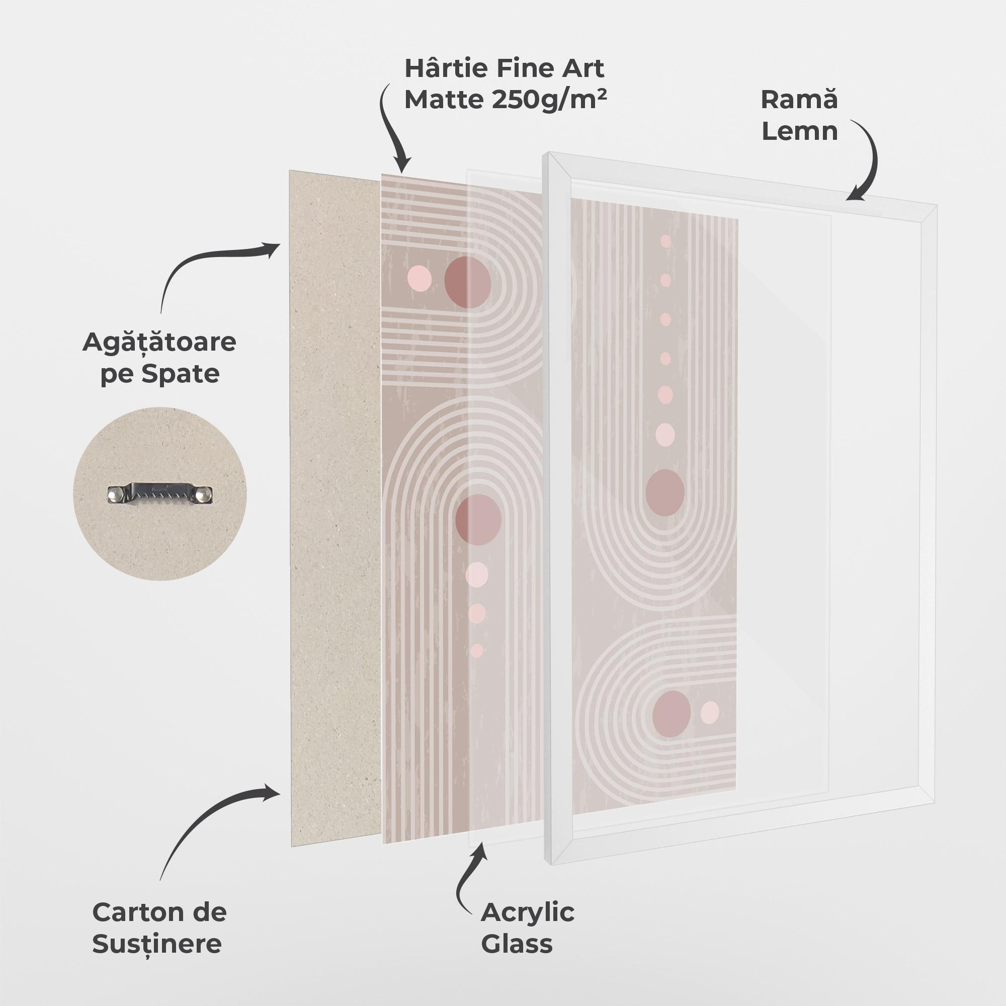 Poster Înrămat Pink Circle On Cream mockup 1