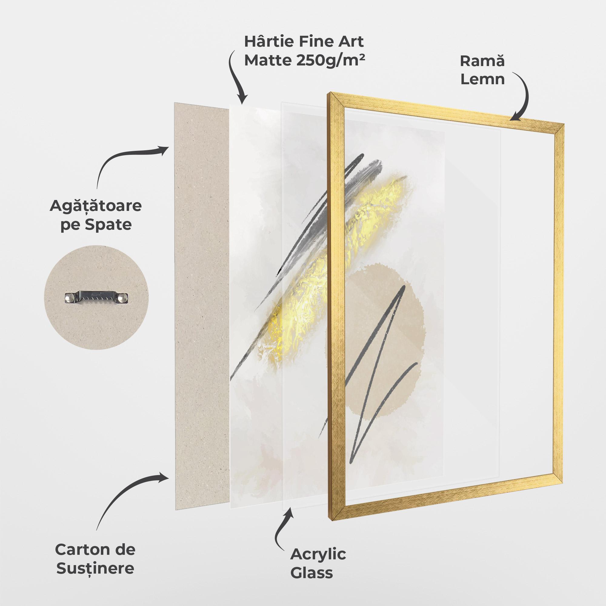 Poster Înrămat Gold Brush mockup 1