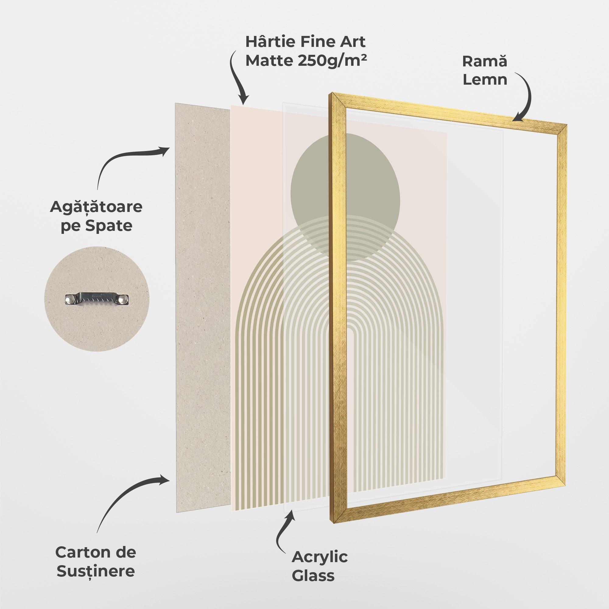 Poster Înrămat Green Circle Lines mockup 1