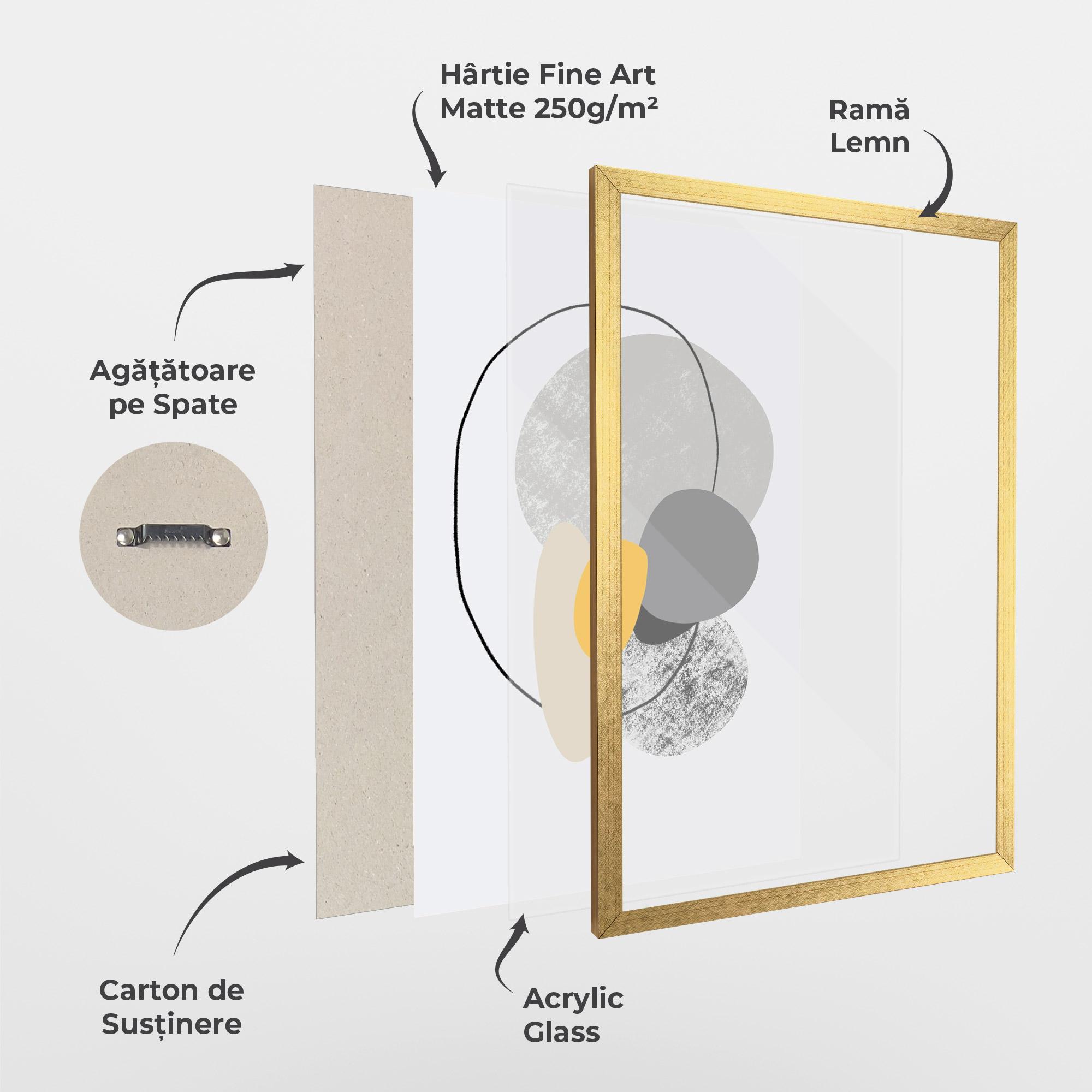 Poster Înrămat Grey Orange Shape mockup 1