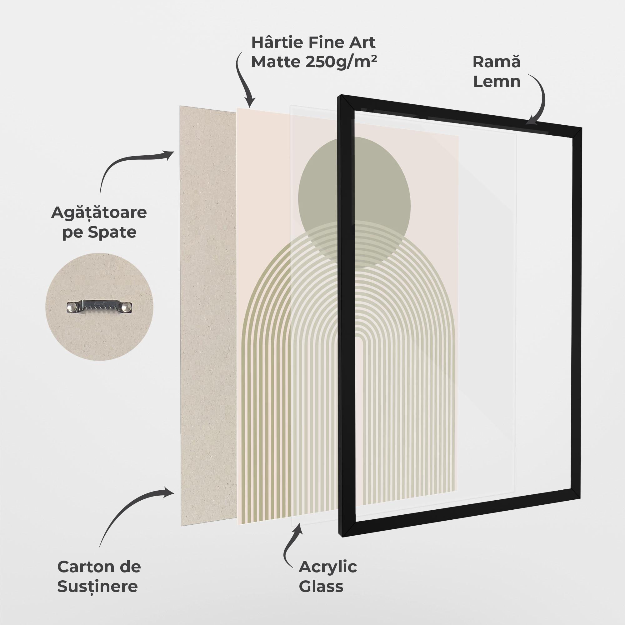 Poster Înrămat Green Circle Lines mockup 1