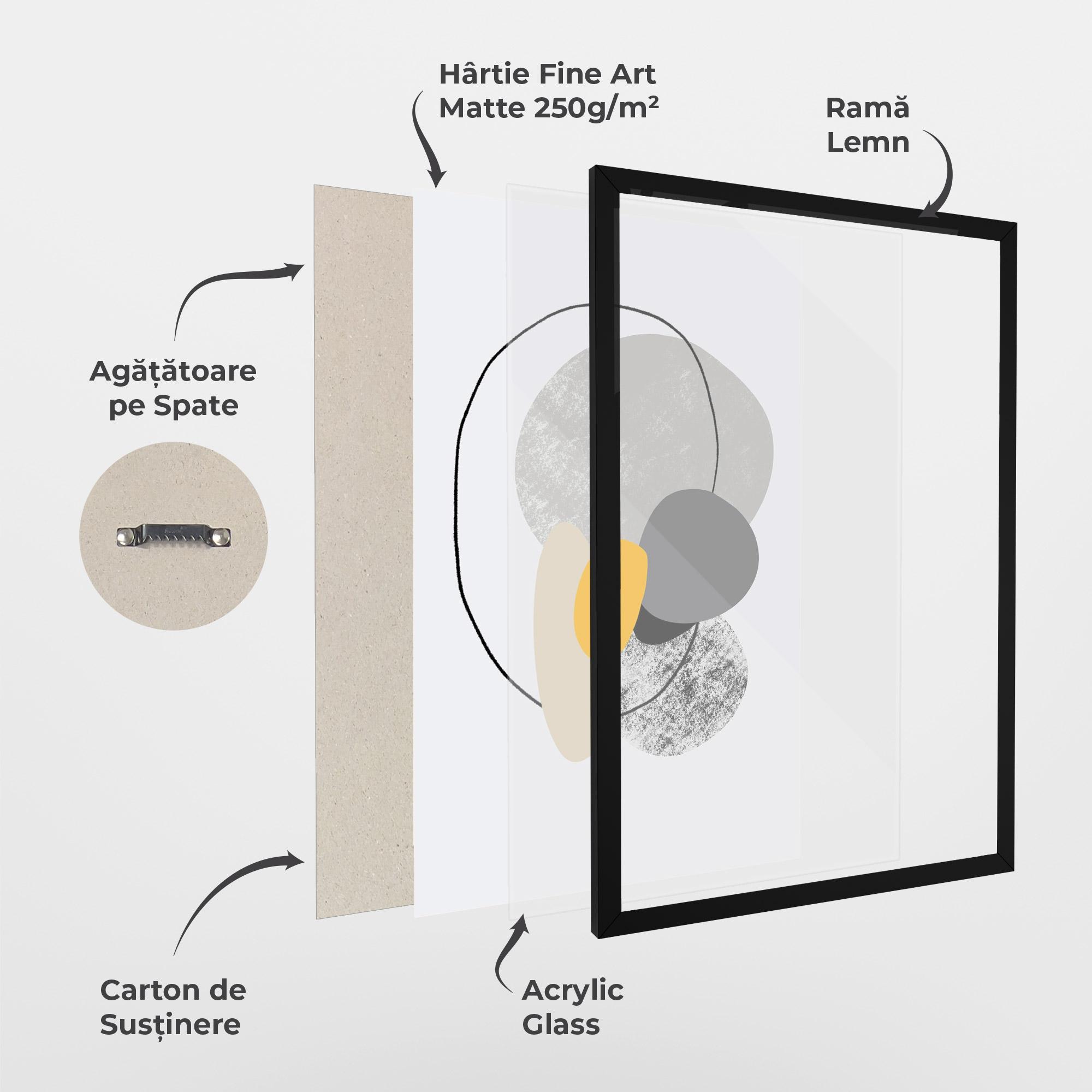 Poster Înrămat Grey Orange Shape mockup 1