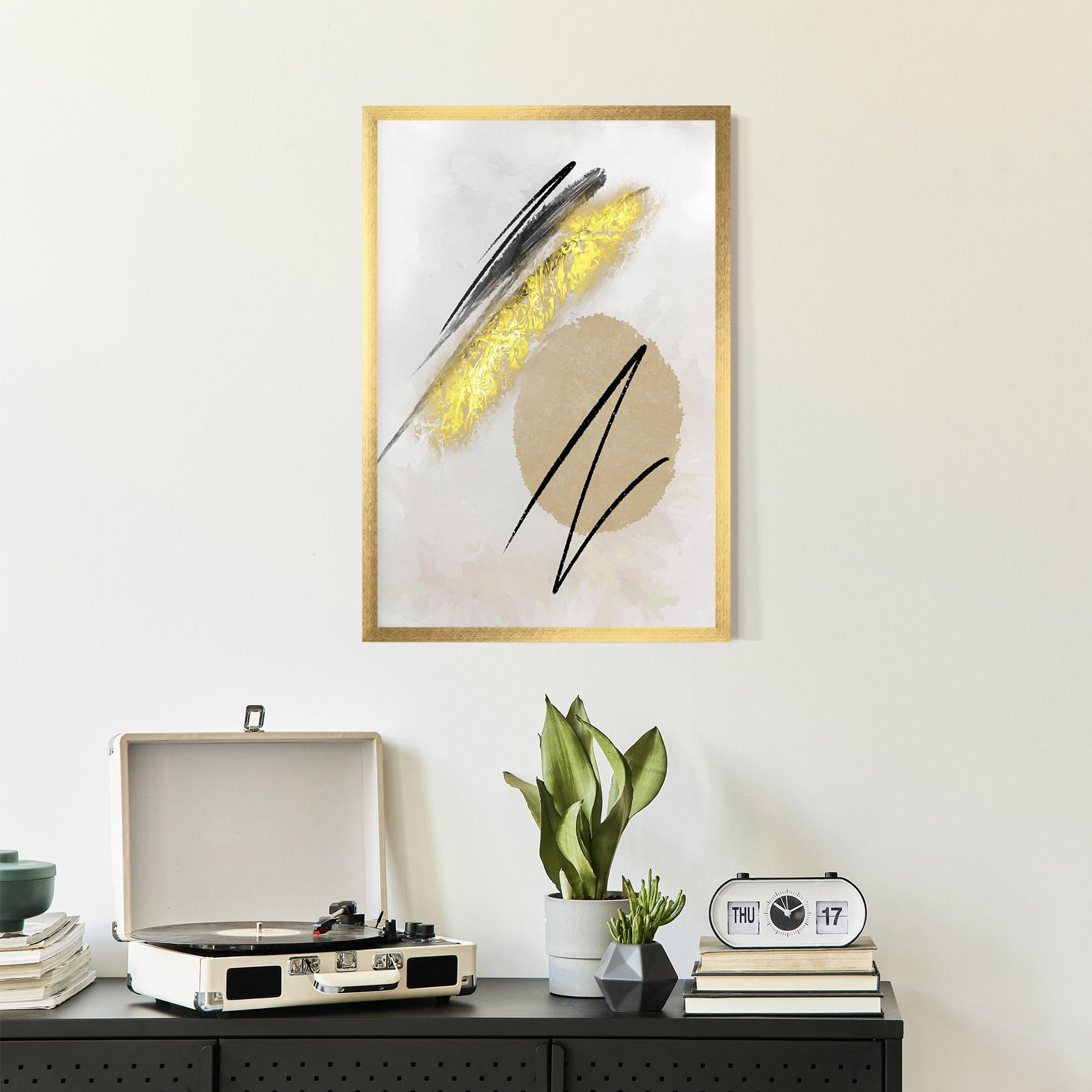 Poster Înrămat Gold Brush mockup 2