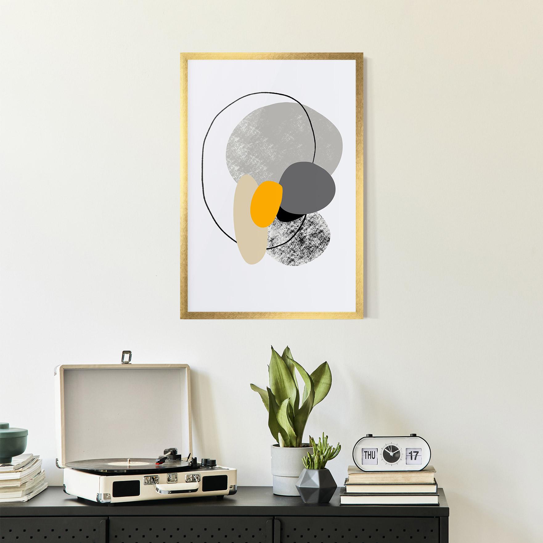 Poster Înrămat Grey Orange Shape mockup 2