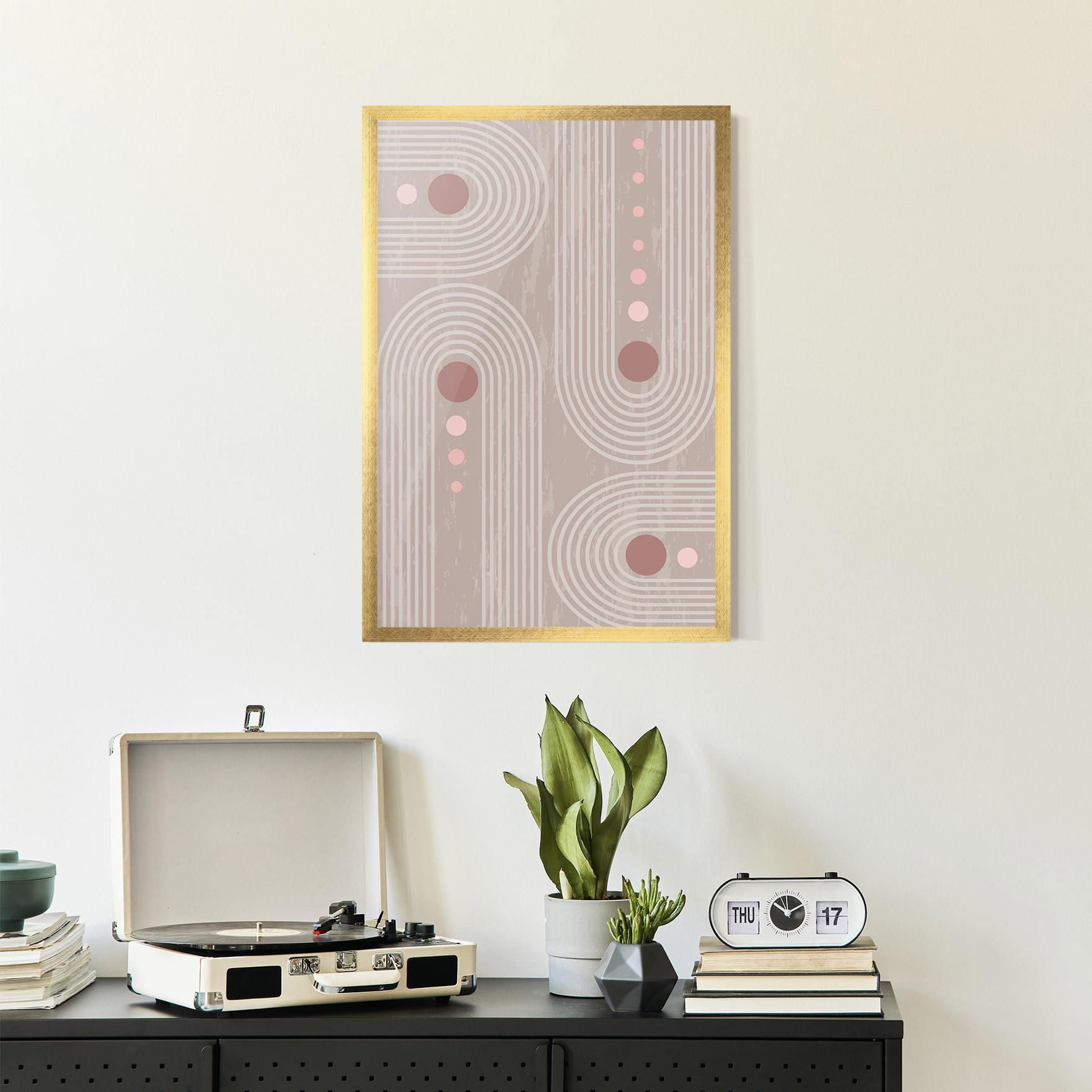 Poster Înrămat Pink Circle On Cream mockup 2