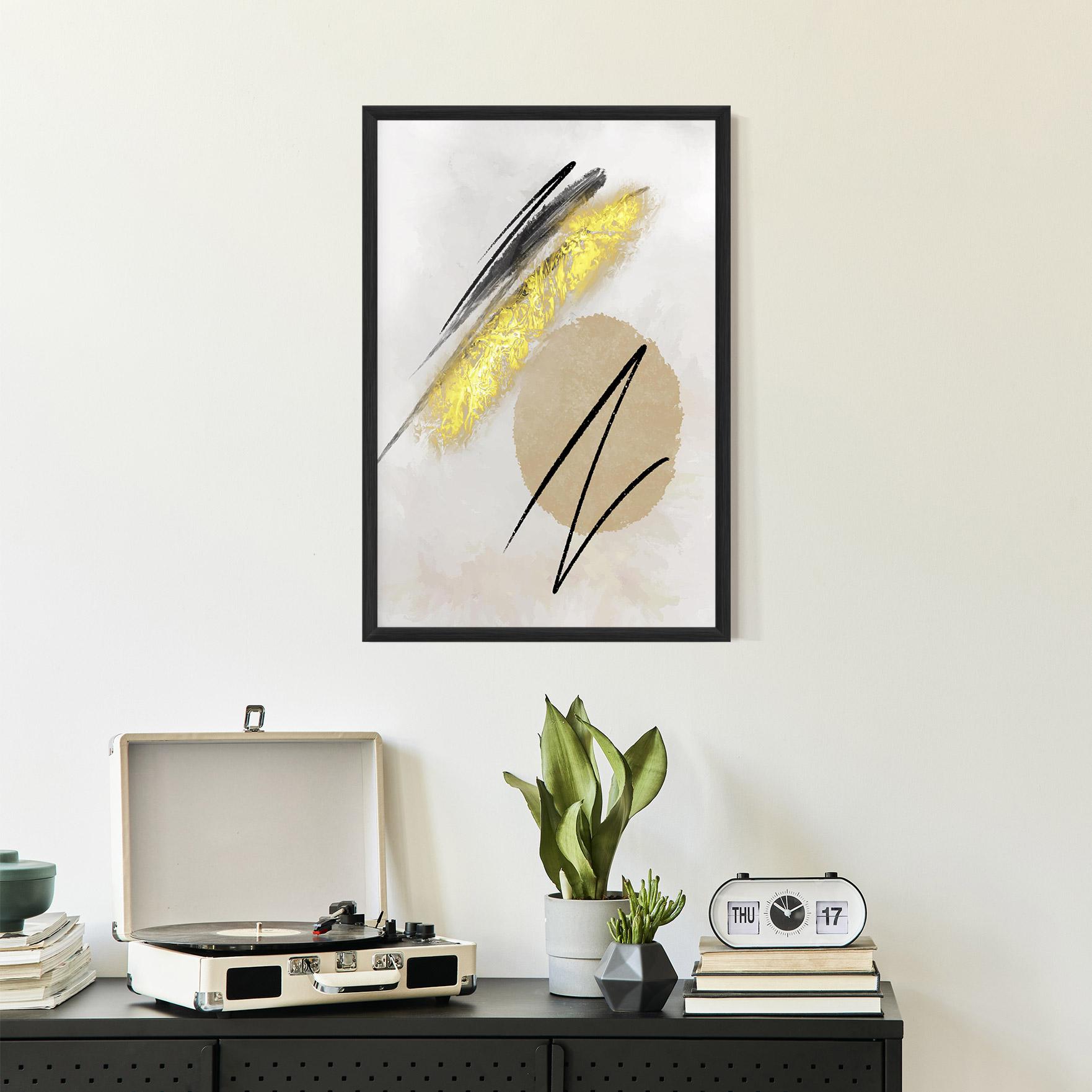 Poster Înrămat Gold Brush mockup 2