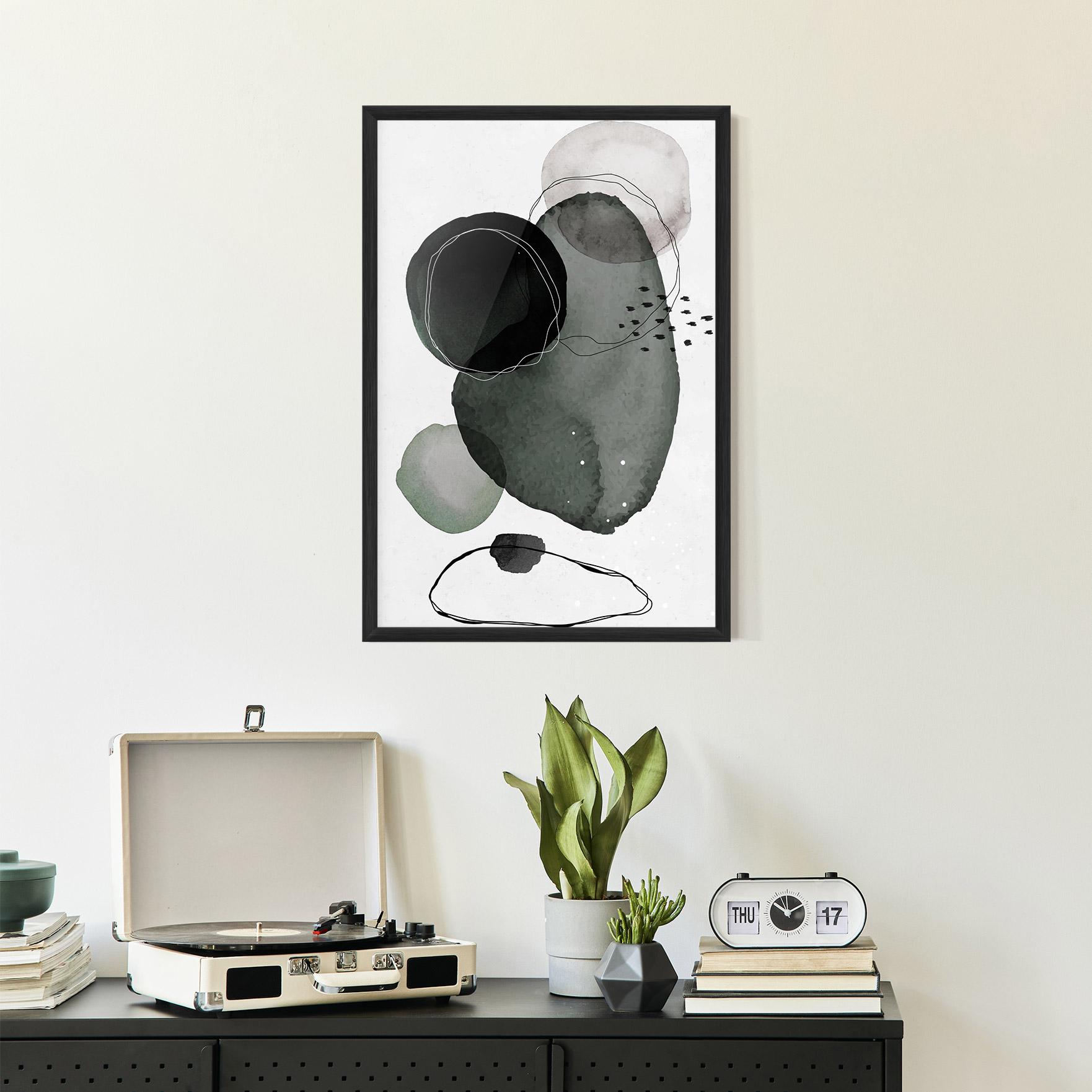 Poster Înrămat Green Watercolor mockup 2