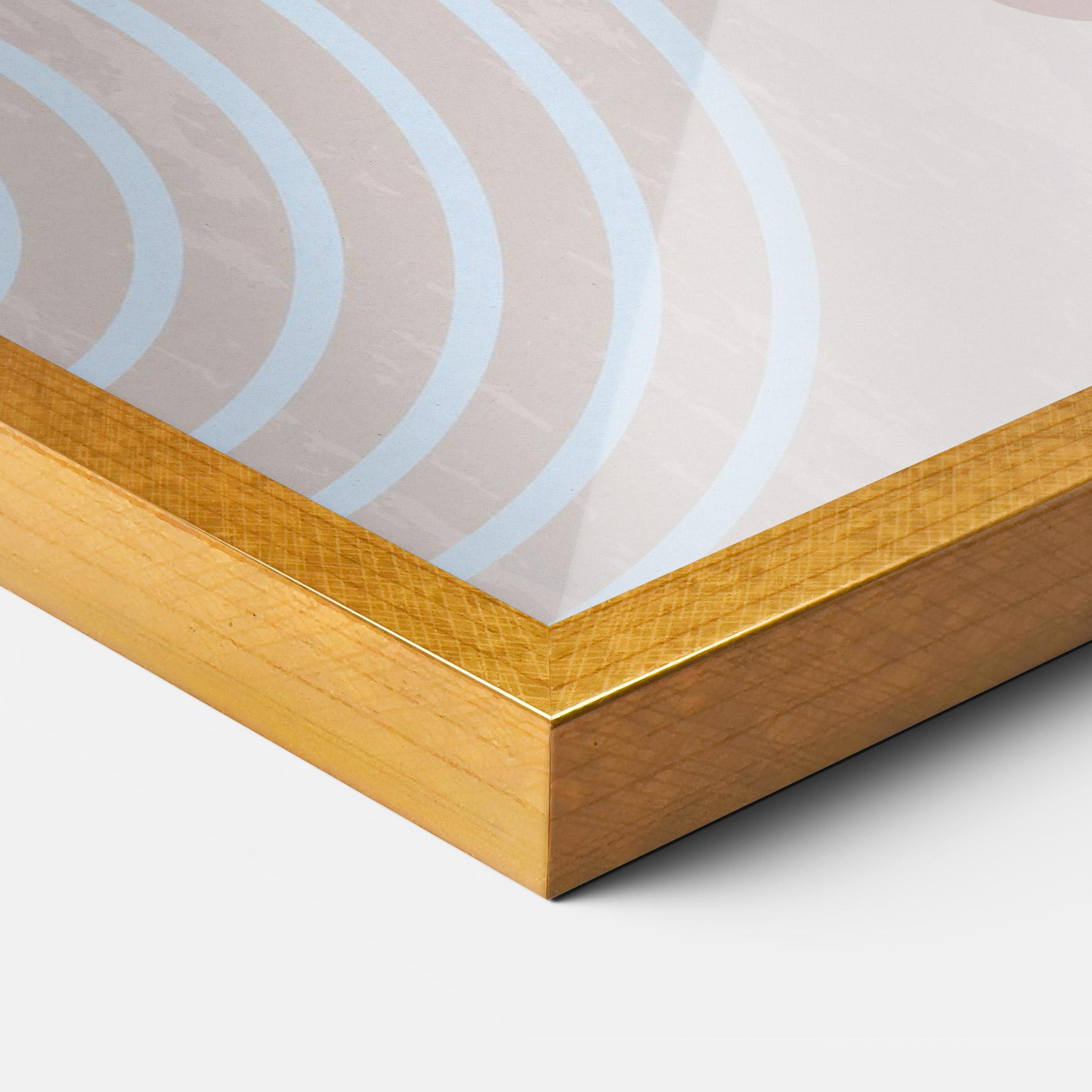 Poster Înrămat Blue Lines On Pink mockup 3