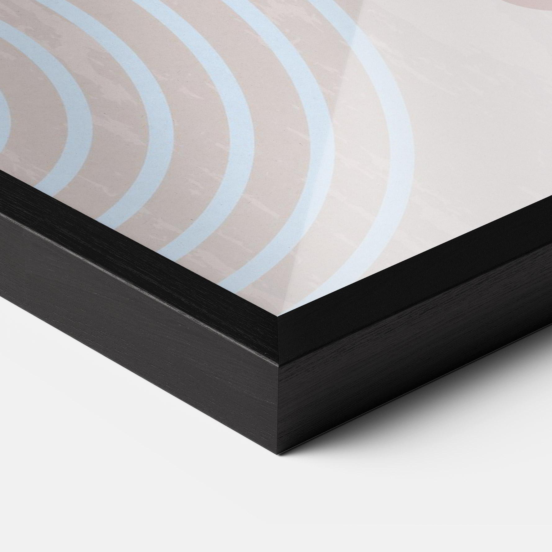 Poster Înrămat Blue Lines On Pink mockup 3