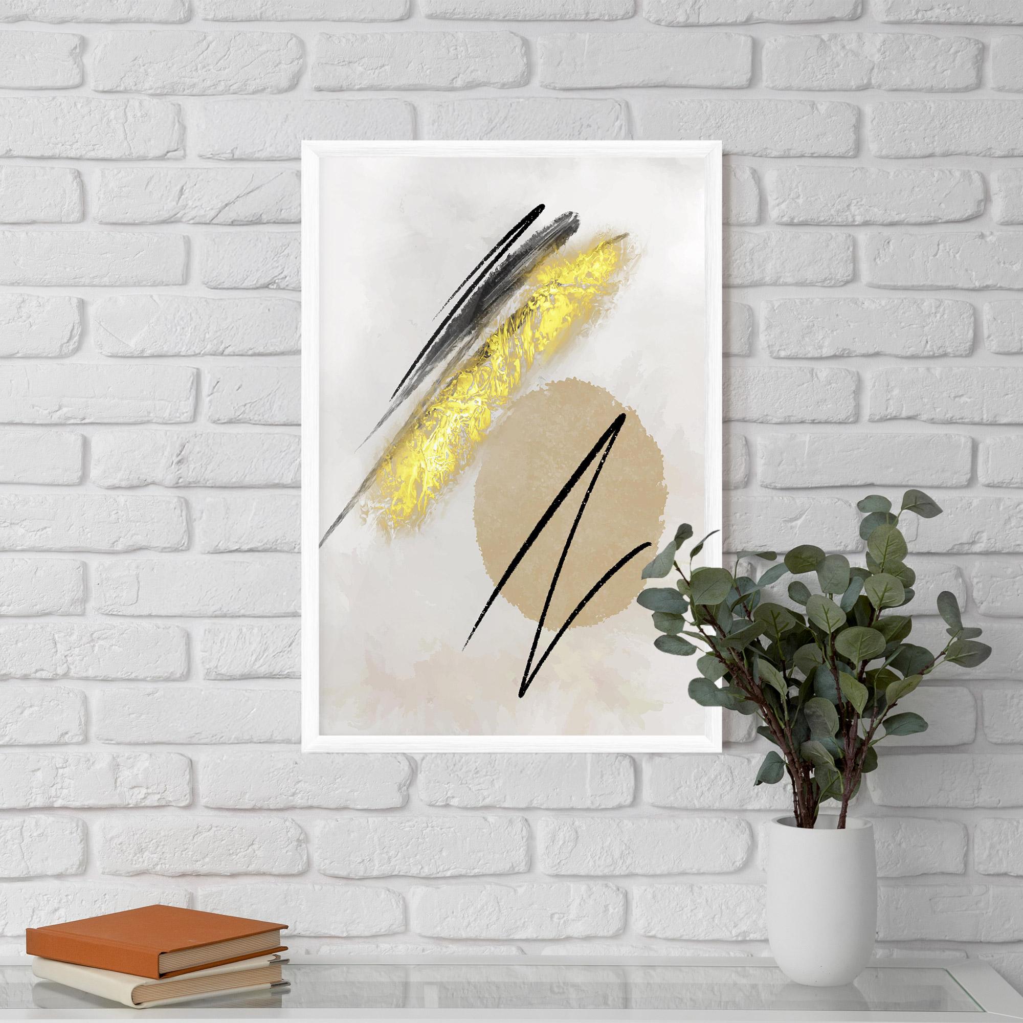 Poster Înrămat Gold Brush mockup 5