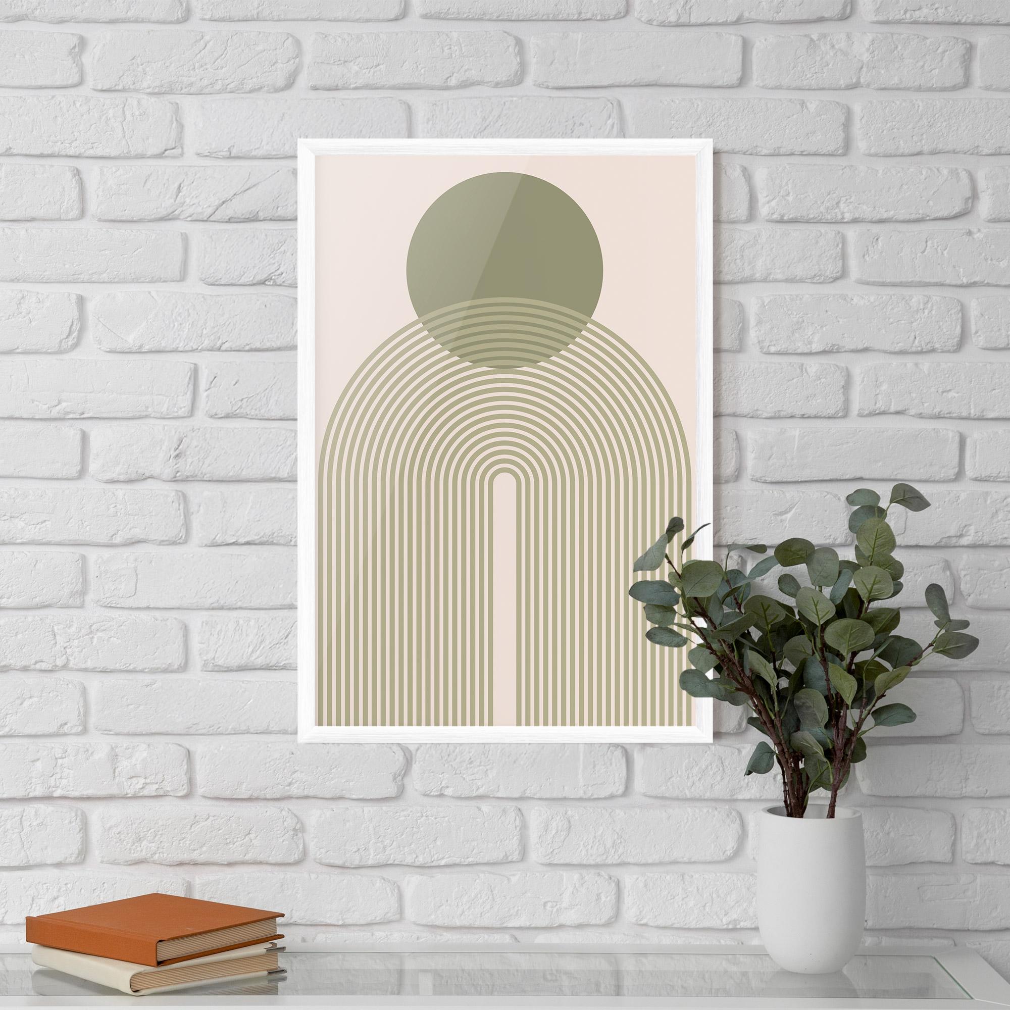 Poster Înrămat Green Circle Lines mockup 5