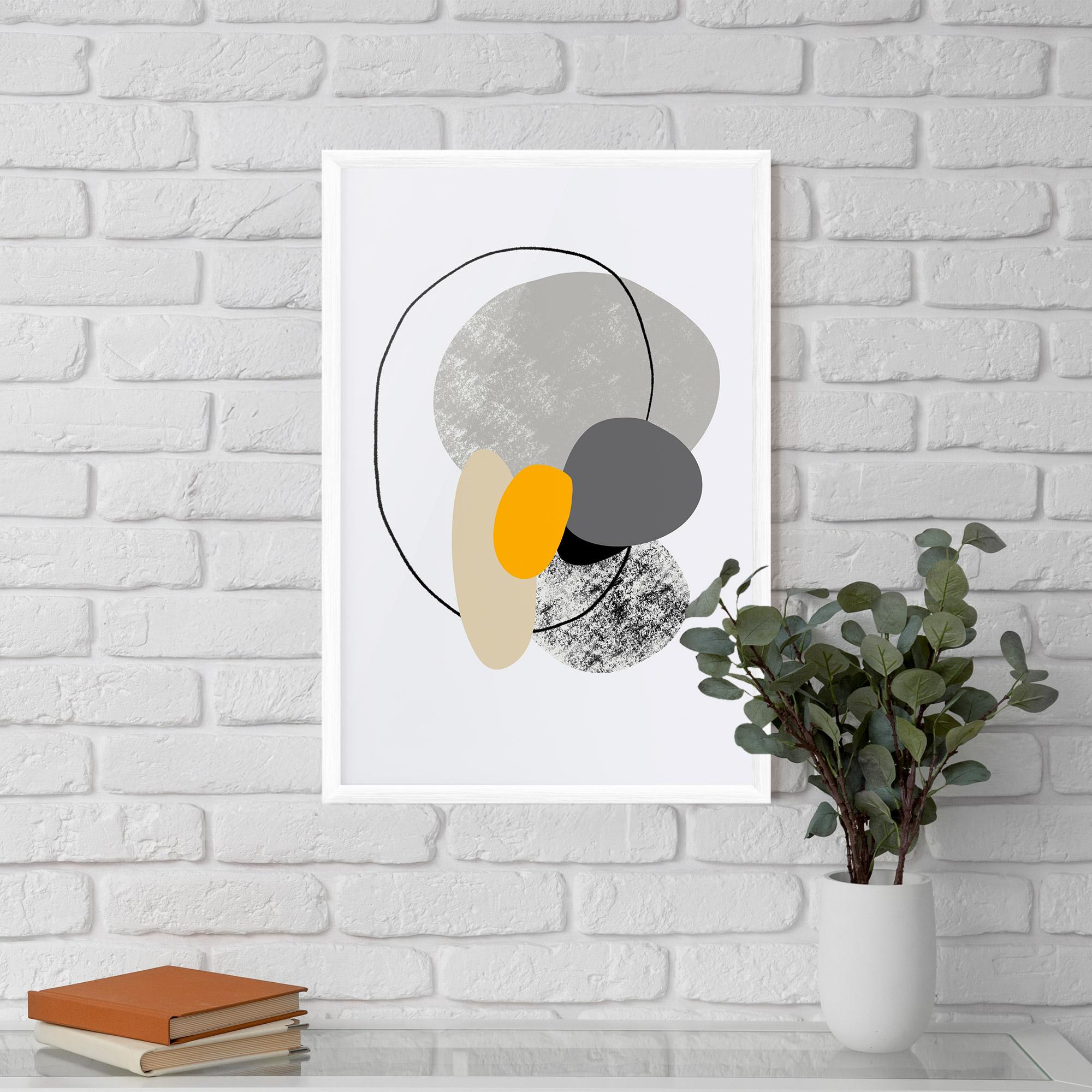 Poster Înrămat Grey Orange Shape mockup 5