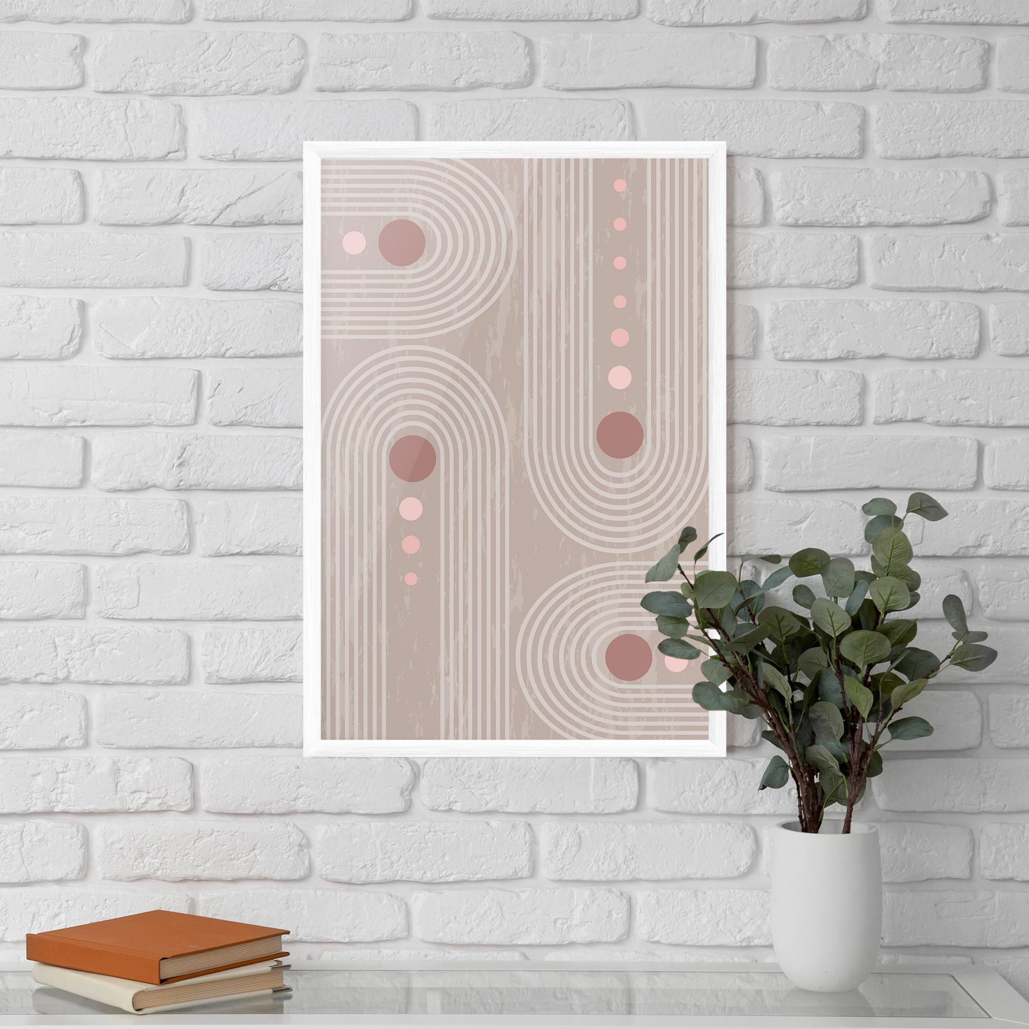 Poster Înrămat Pink Circle On Cream mockup 5
