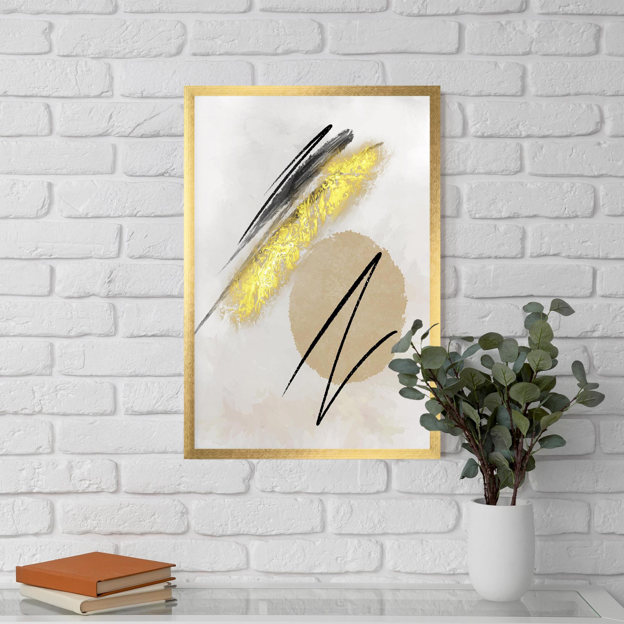 Poster Înrămat Gold Brush mockup 5