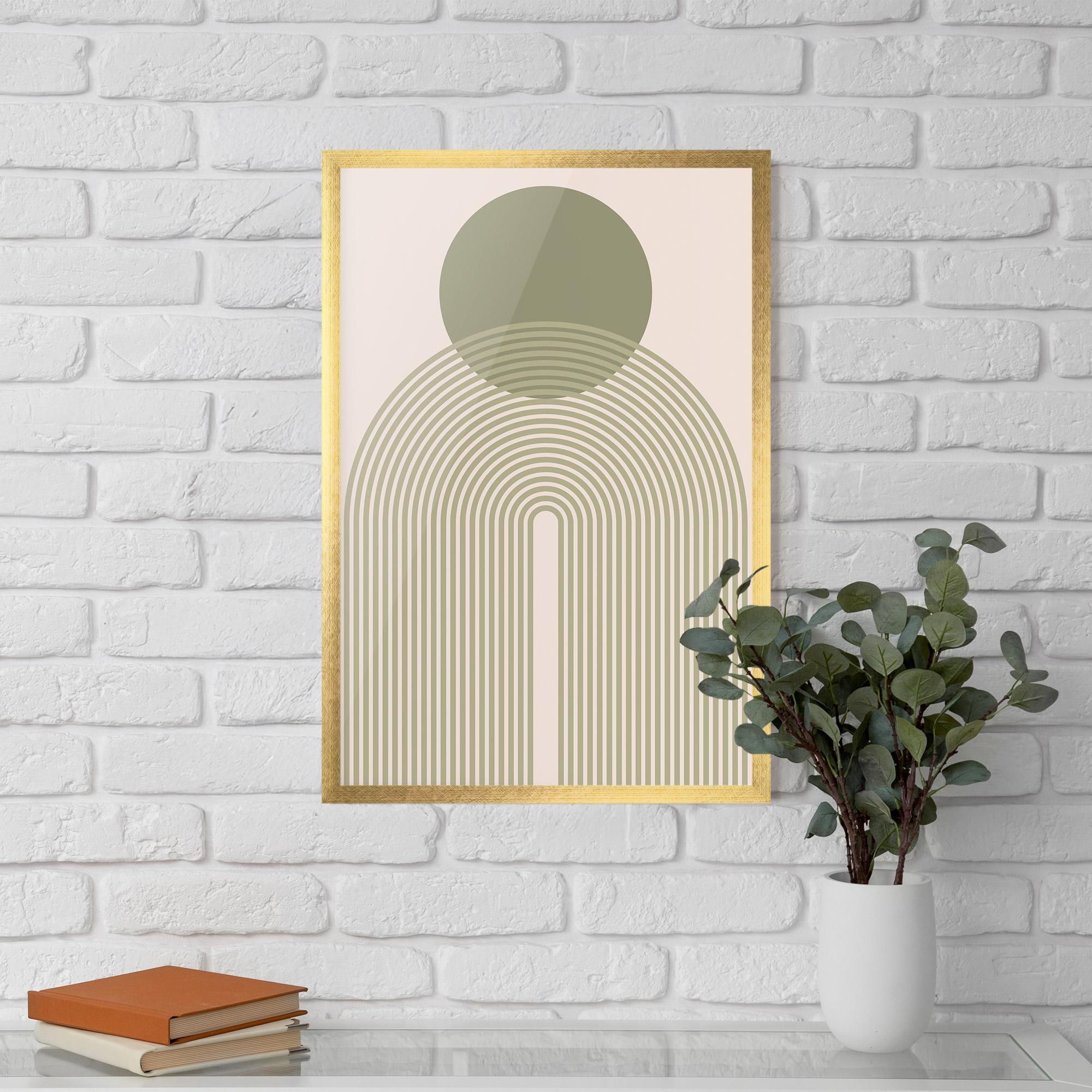 Poster Înrămat Green Circle Lines mockup 5