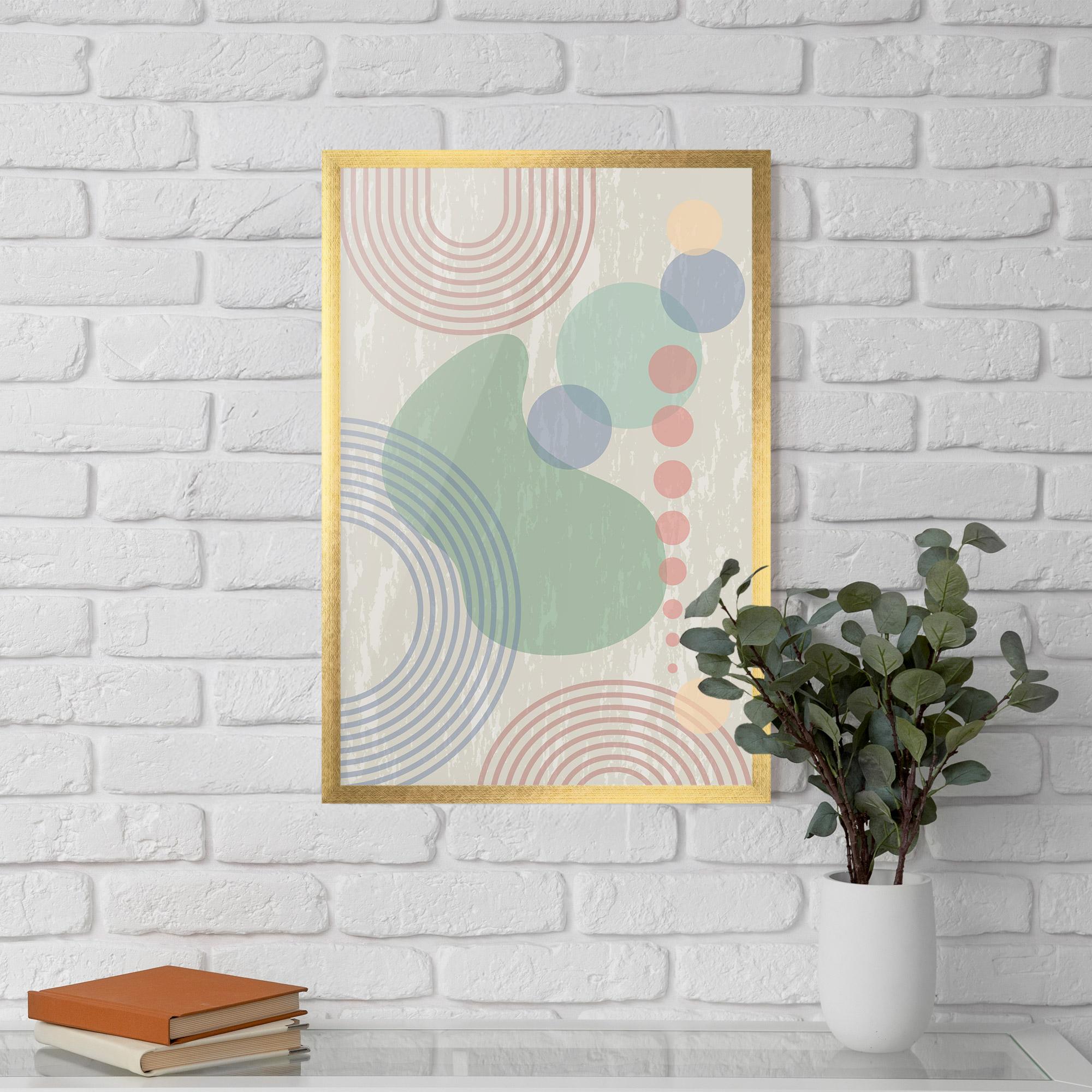 Poster Înrămat Green Pink Shapes mockup 5