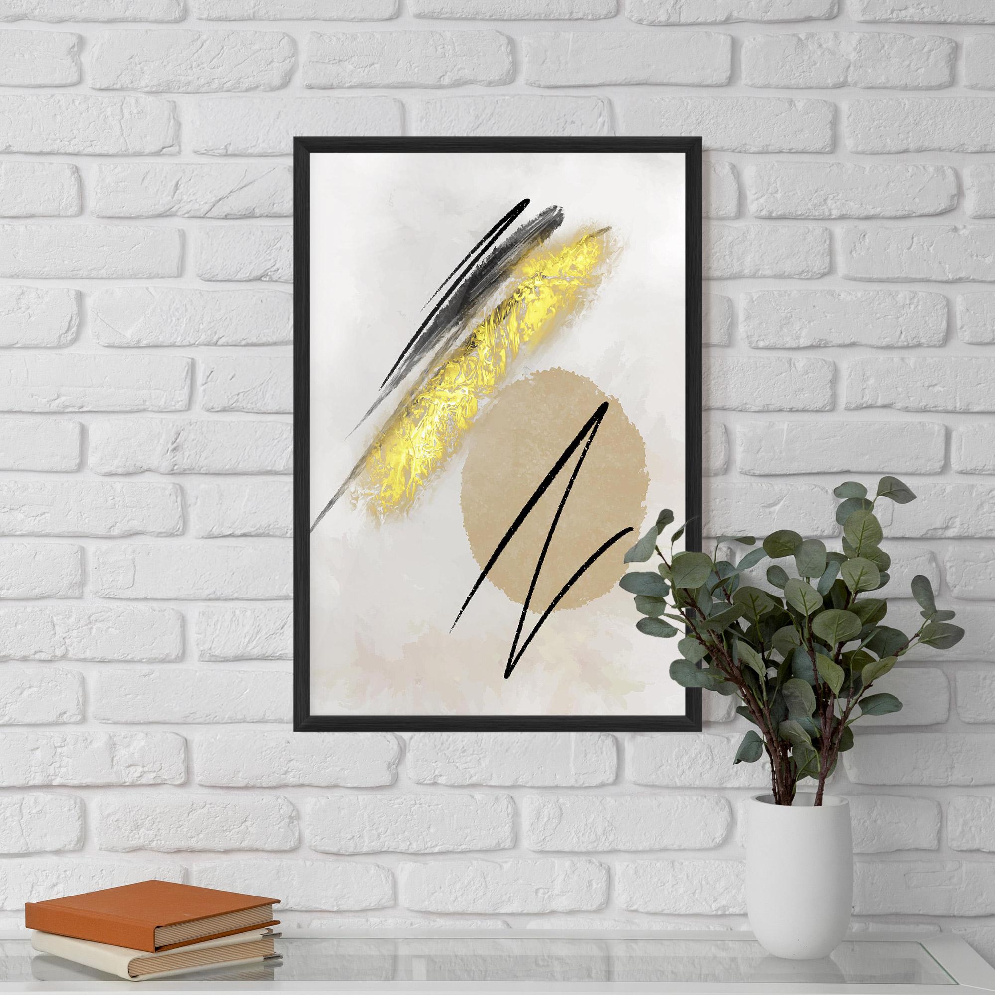 Poster Înrămat Gold Brush mockup 5