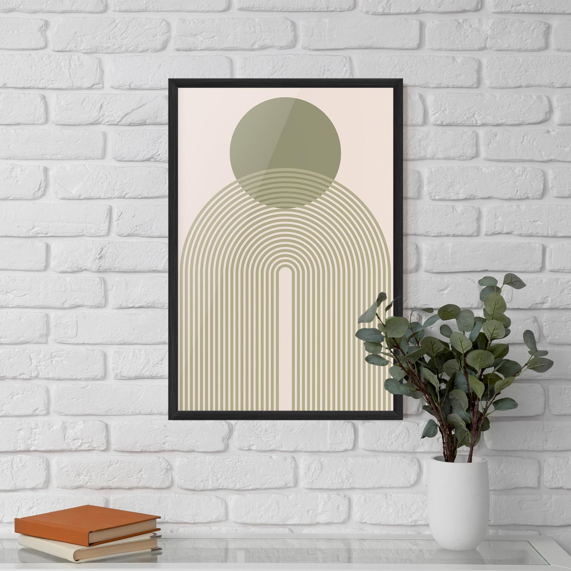 Poster Înrămat Green Circle Lines mockup 5