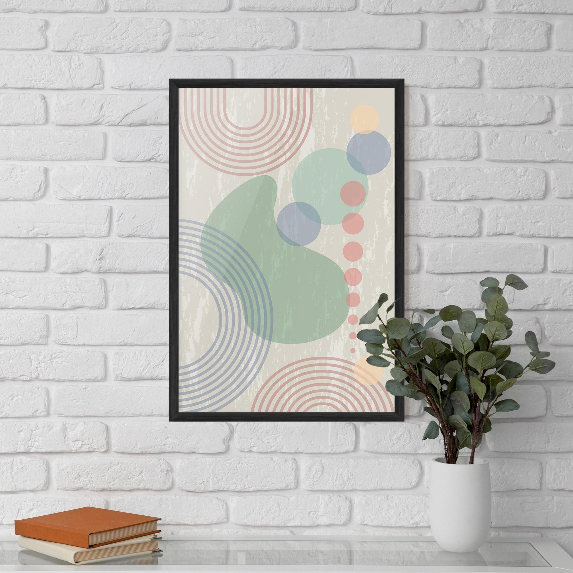 Poster Înrămat Green Pink Shapes mockup 5