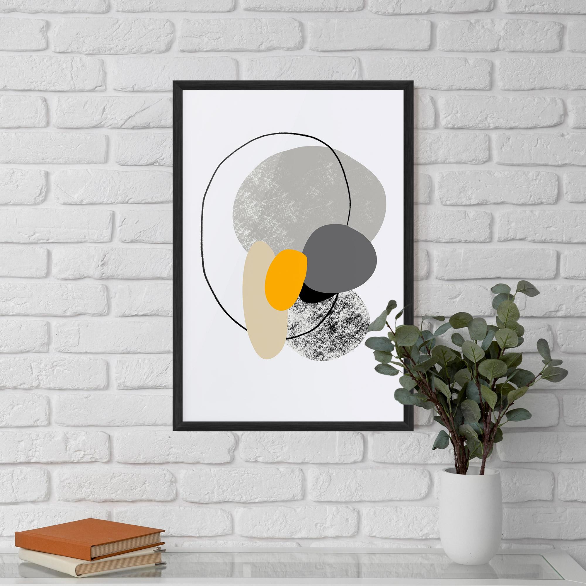 Poster Înrămat Grey Orange Shape mockup 5