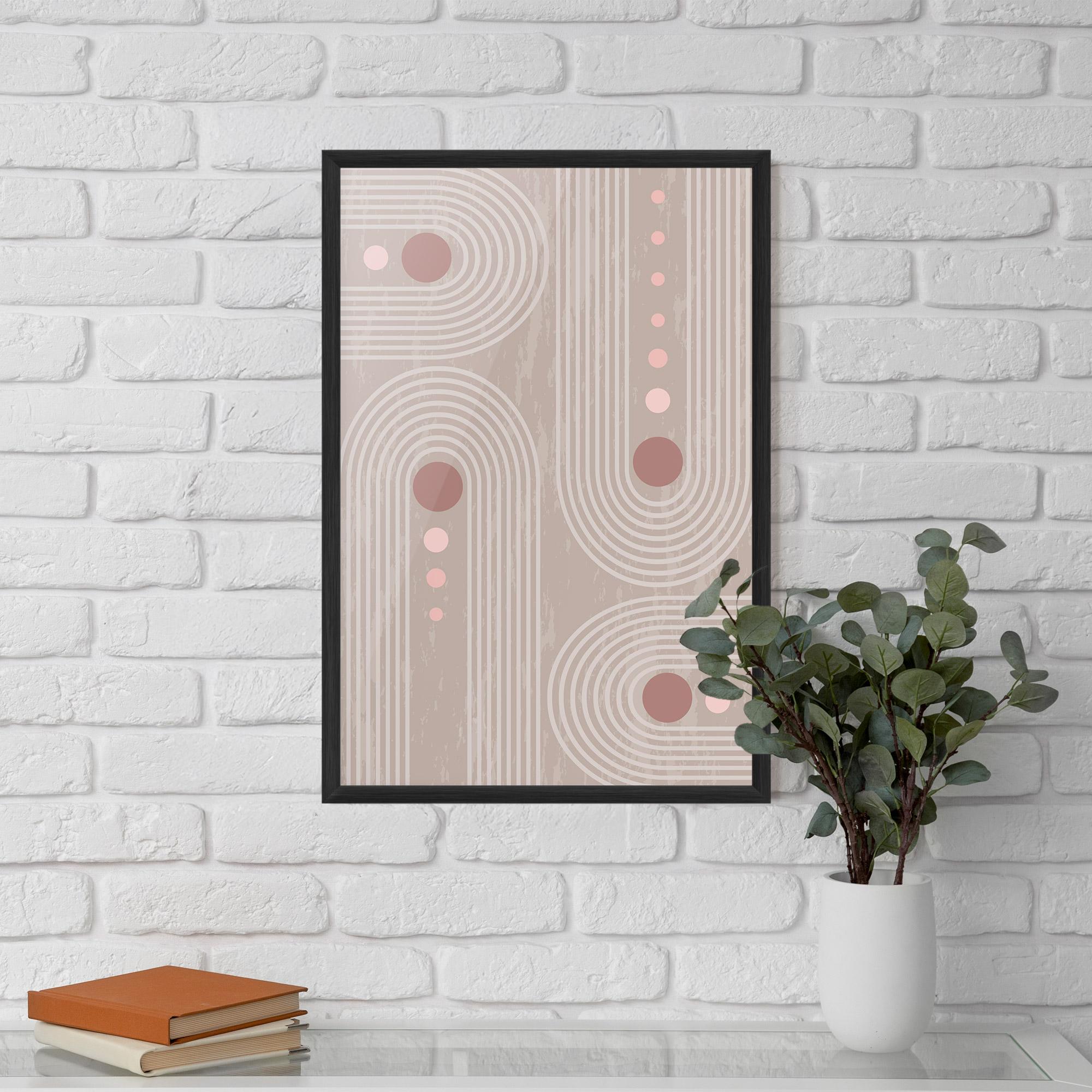 Poster Înrămat Pink Circle On Cream mockup 5