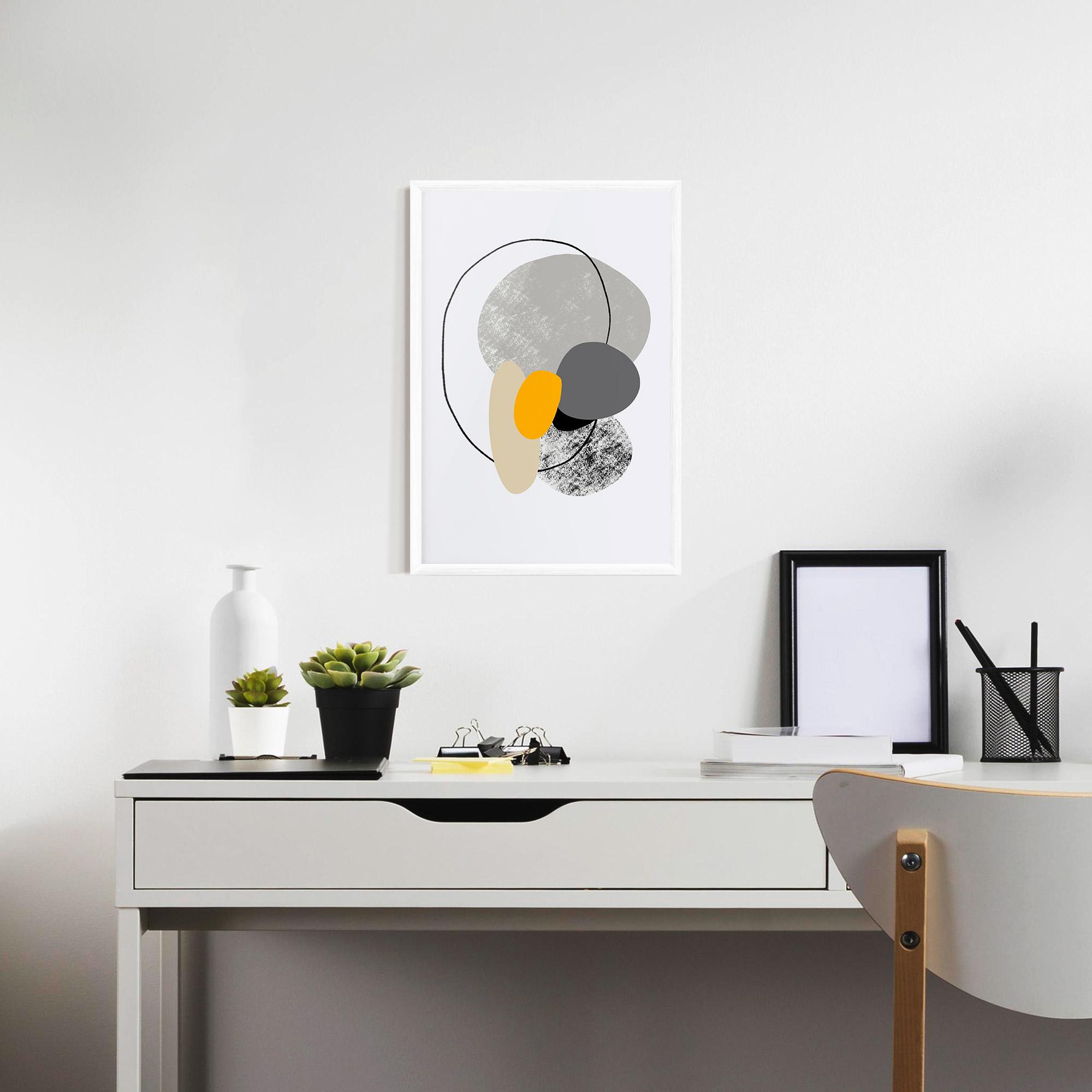 Poster Înrămat Grey Orange Shape mockup 7