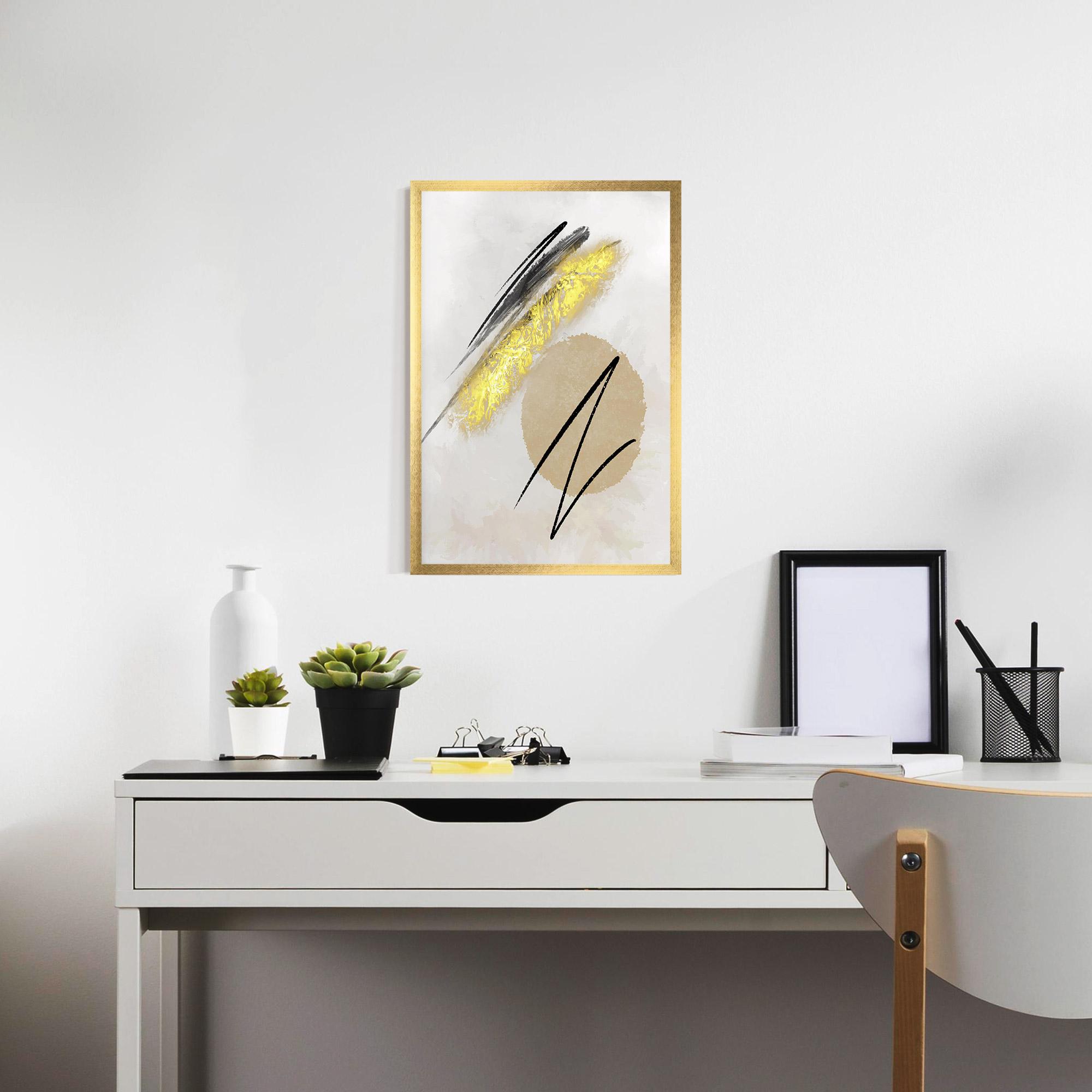 Poster Înrămat Gold Brush mockup 7