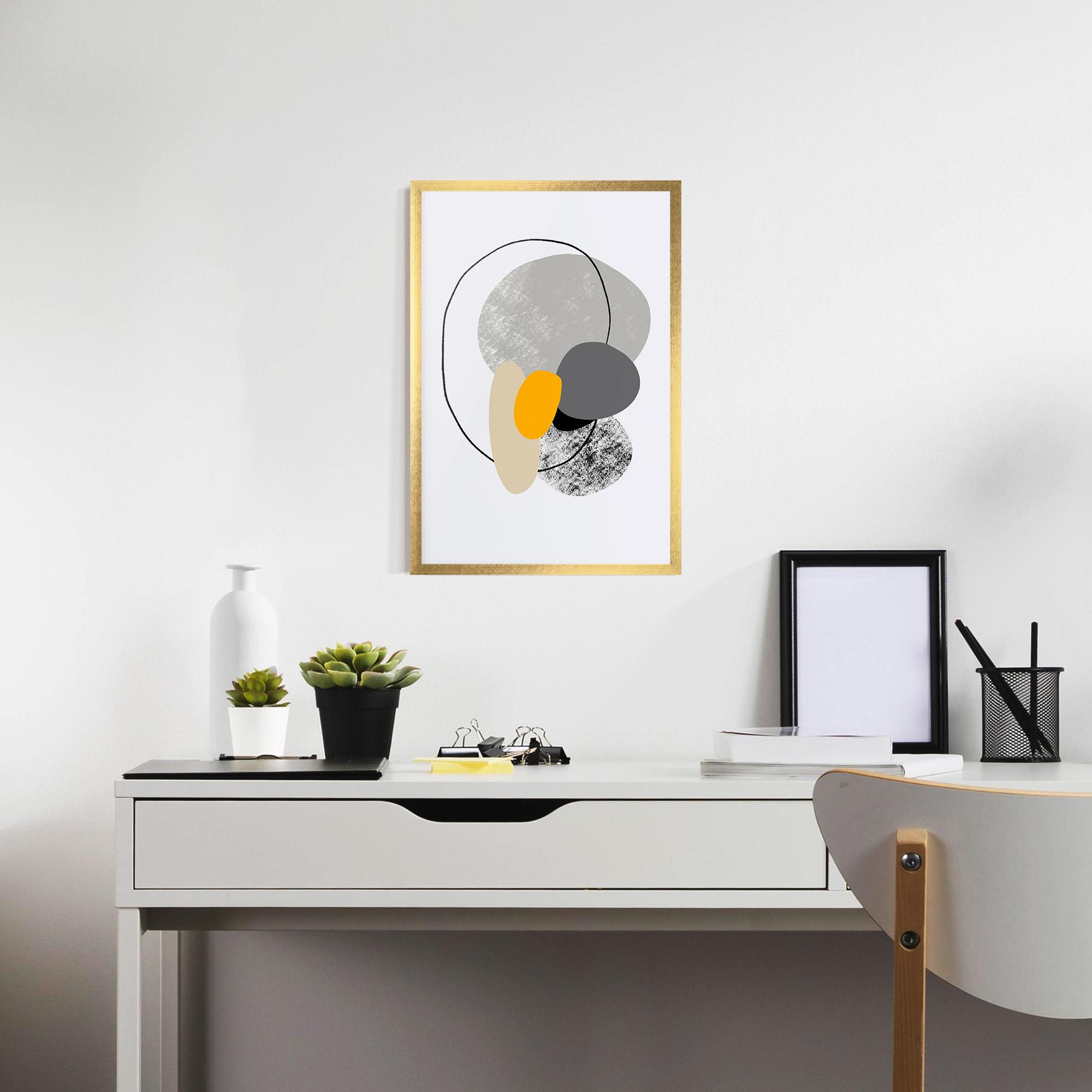 Poster Înrămat Grey Orange Shape mockup 7