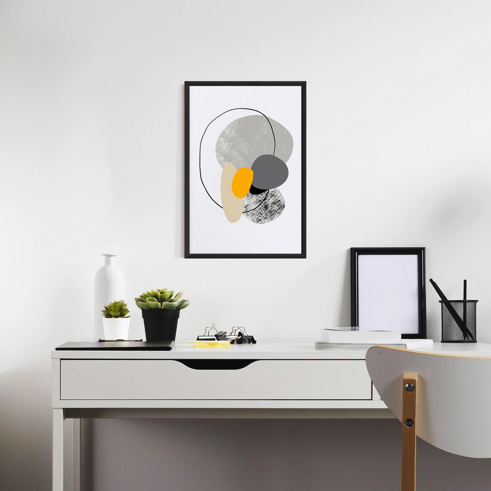 Poster Înrămat Grey Orange Shape mockup 7