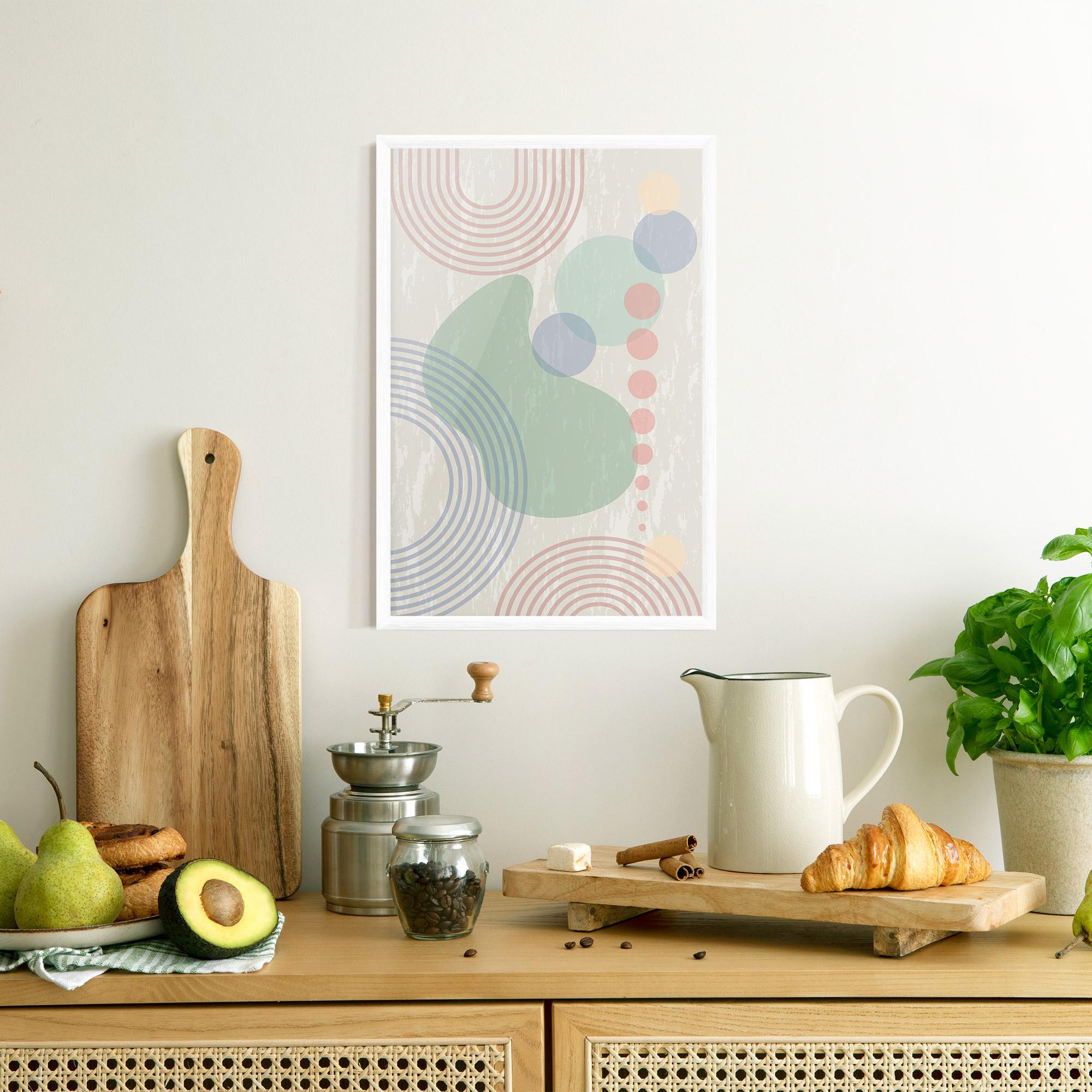 Poster Înrămat Green Pink Shapes mockup 8