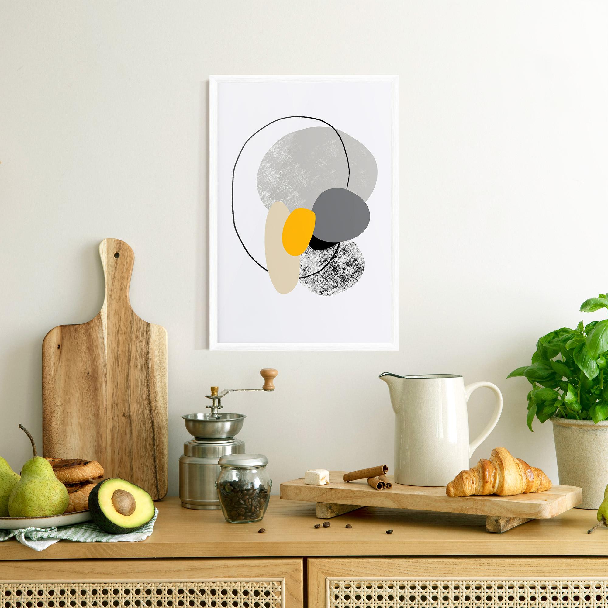 Poster Înrămat Grey Orange Shape mockup 8