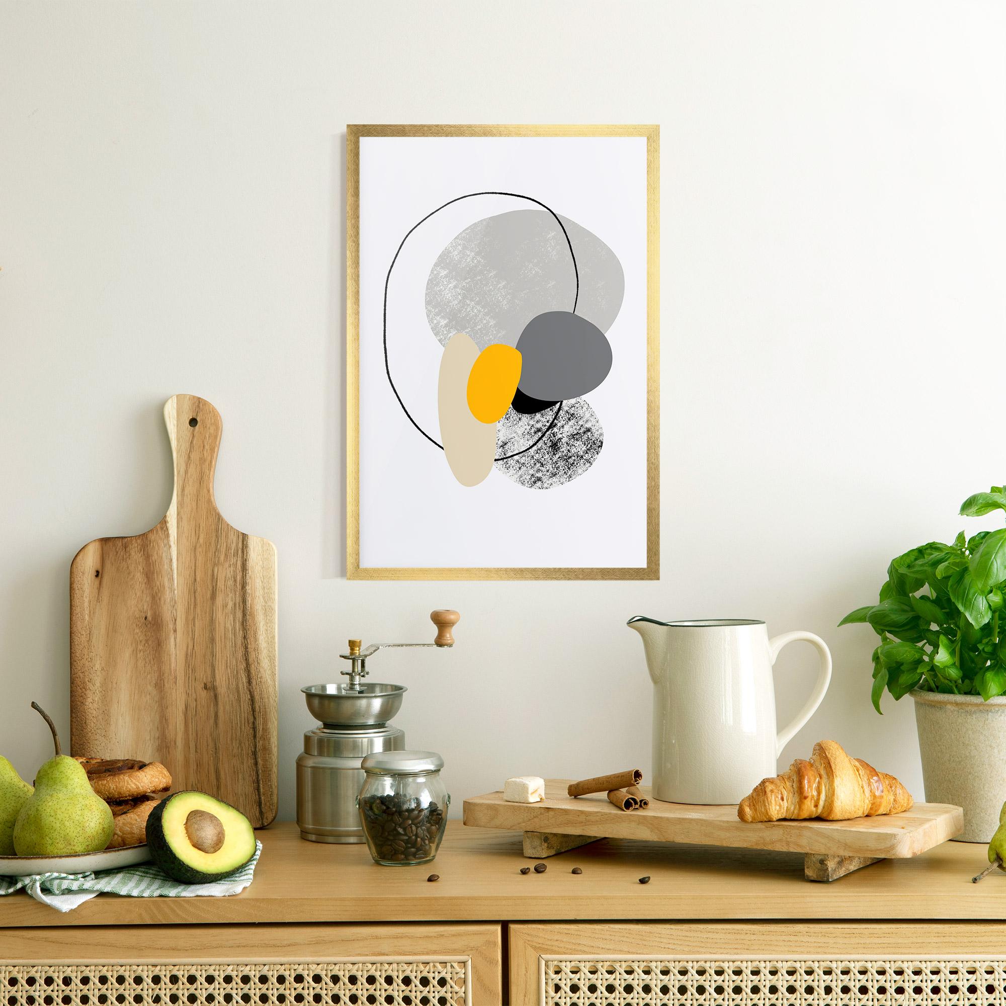 Poster Înrămat Grey Orange Shape mockup 8