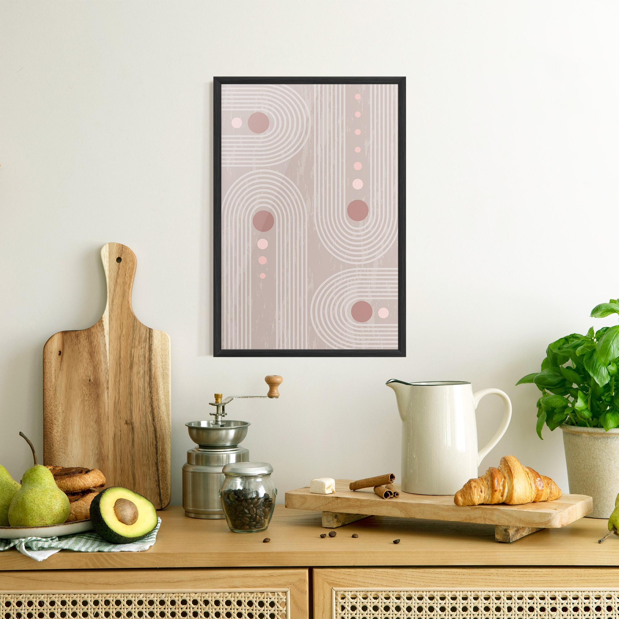 Poster Înrămat Pink Circle On Cream mockup 8
