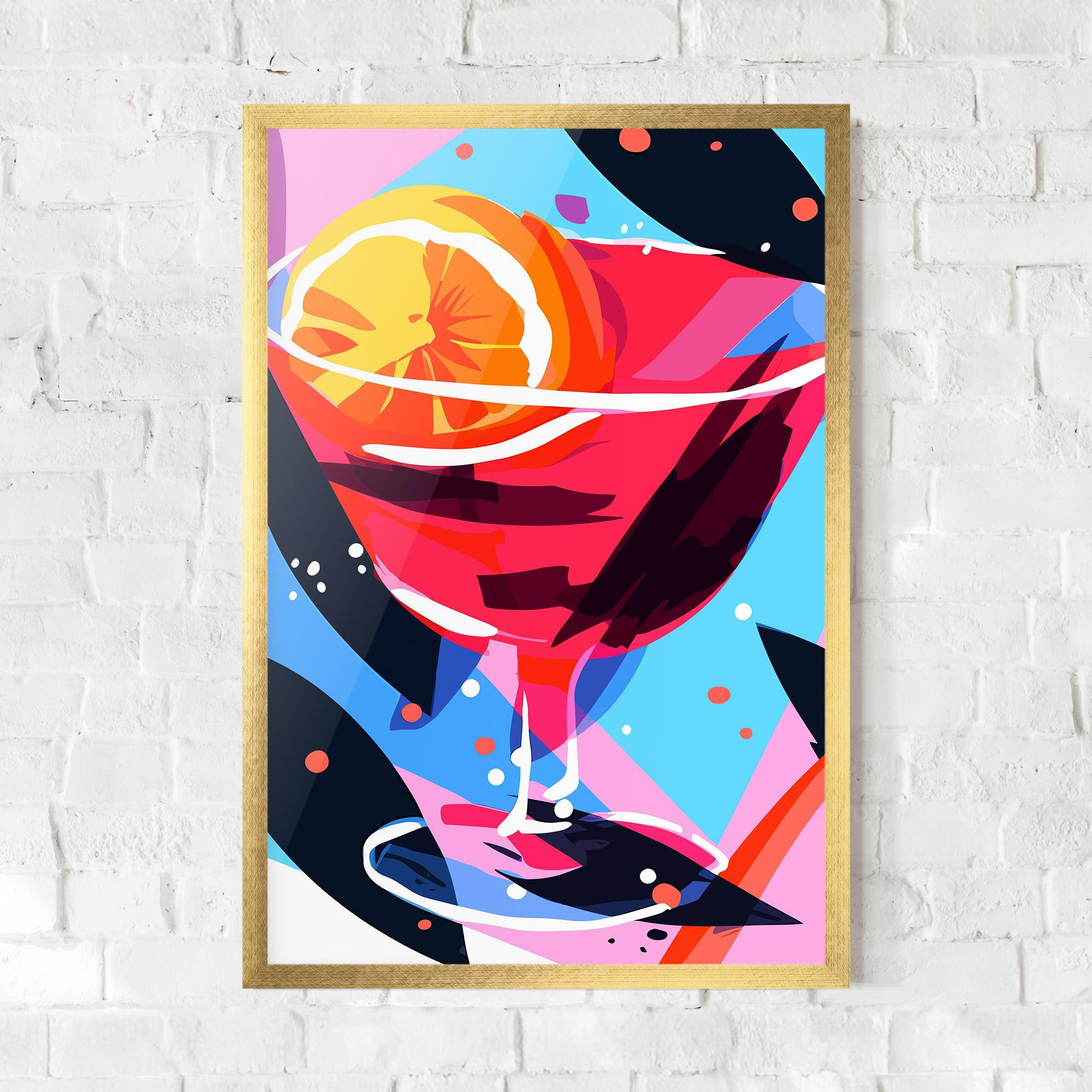 Poster Înrămat Red Cocktail Art mockup 0