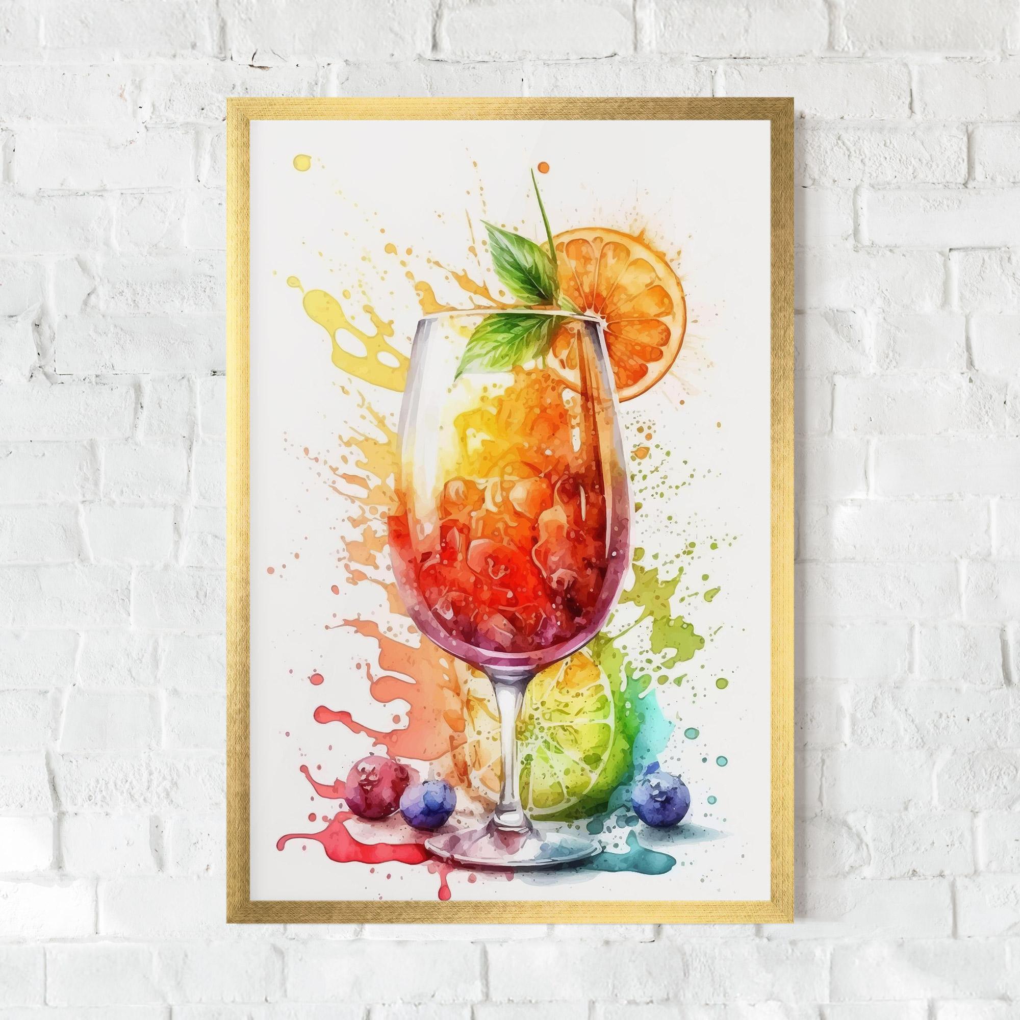 Poster Înrămat Watercolor Juice mockup 0