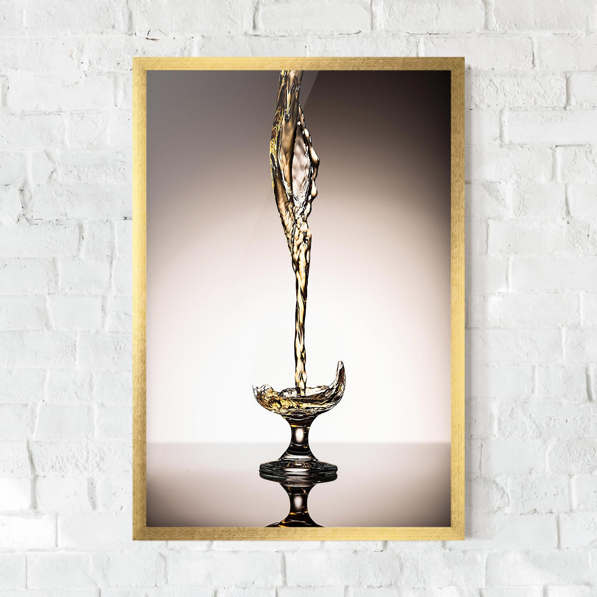 Poster Înrămat White Wine Splash mockup 0