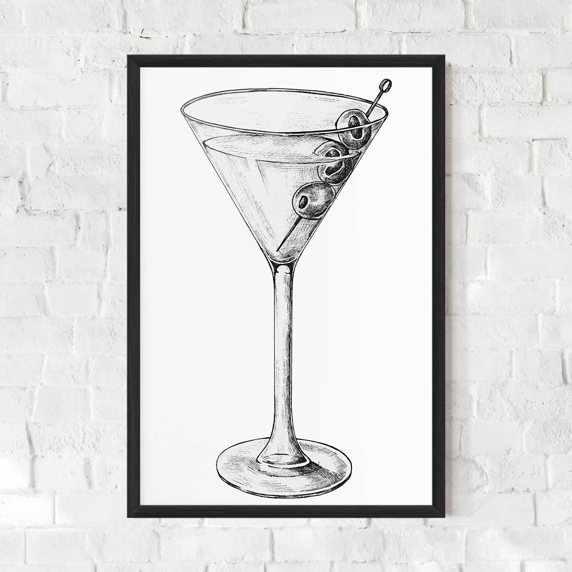 Poster Înrămat Hand Drawn Glass mockup 0