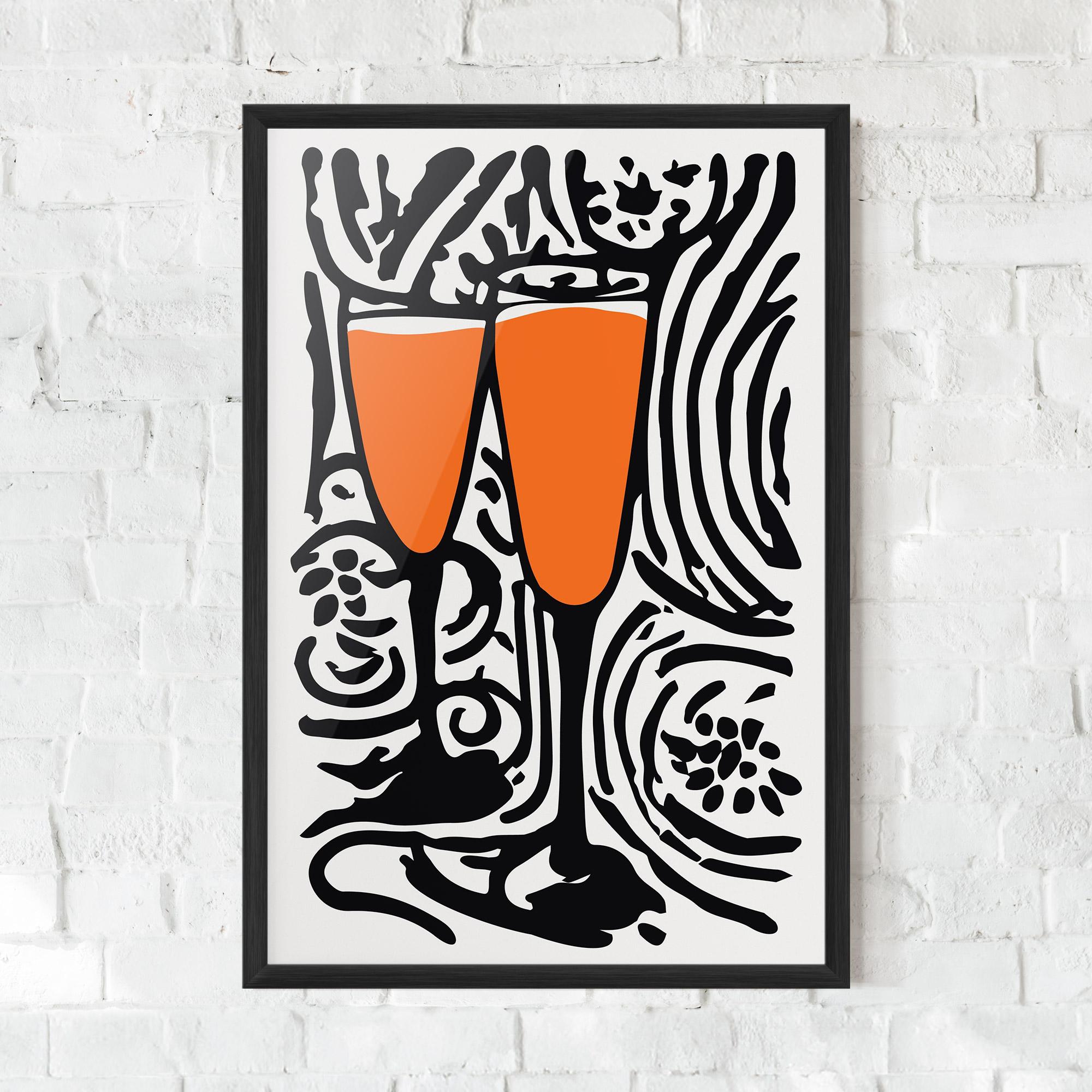 Poster Înrămat Orange Grey Drink mockup 0