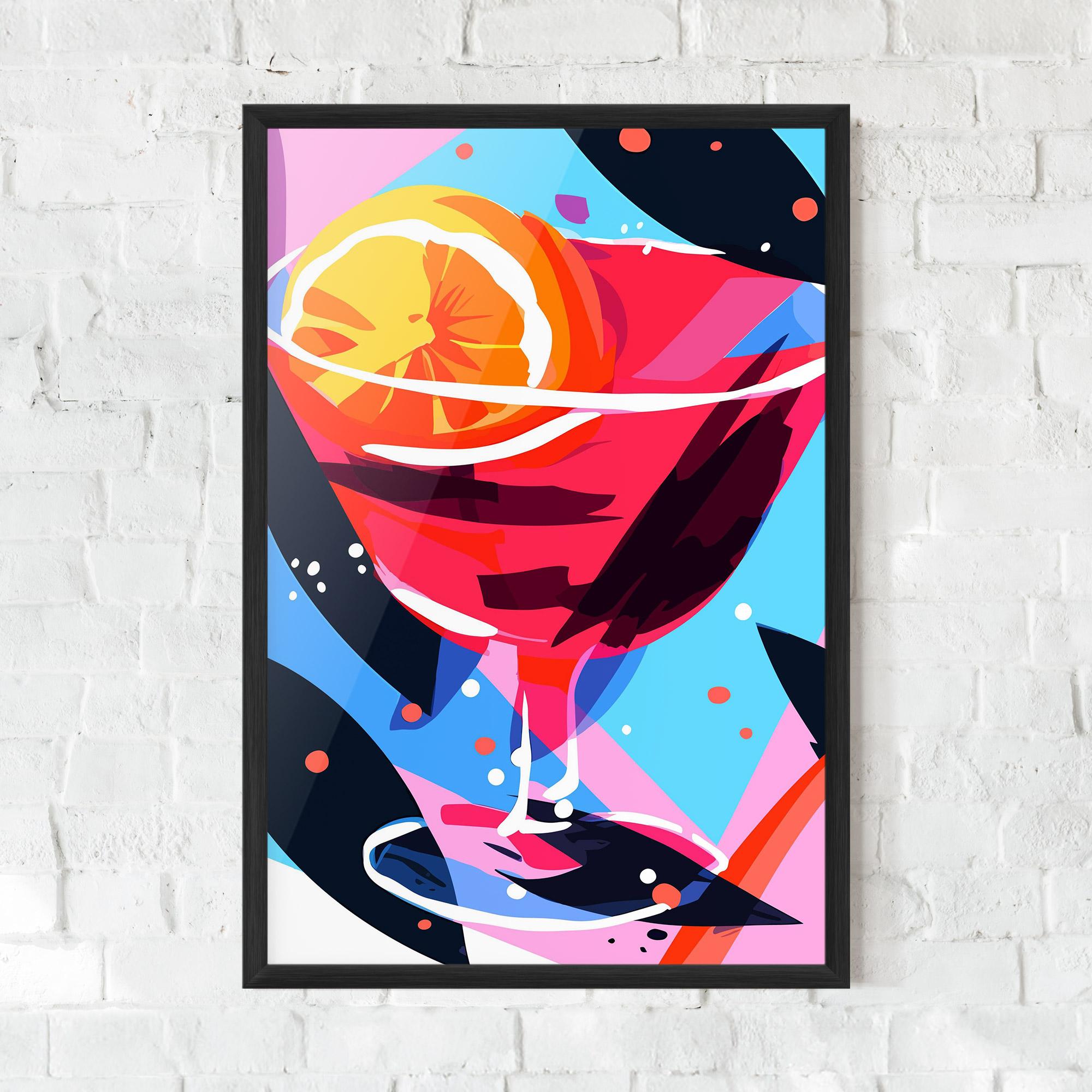 Poster Înrămat Red Cocktail Art mockup 0
