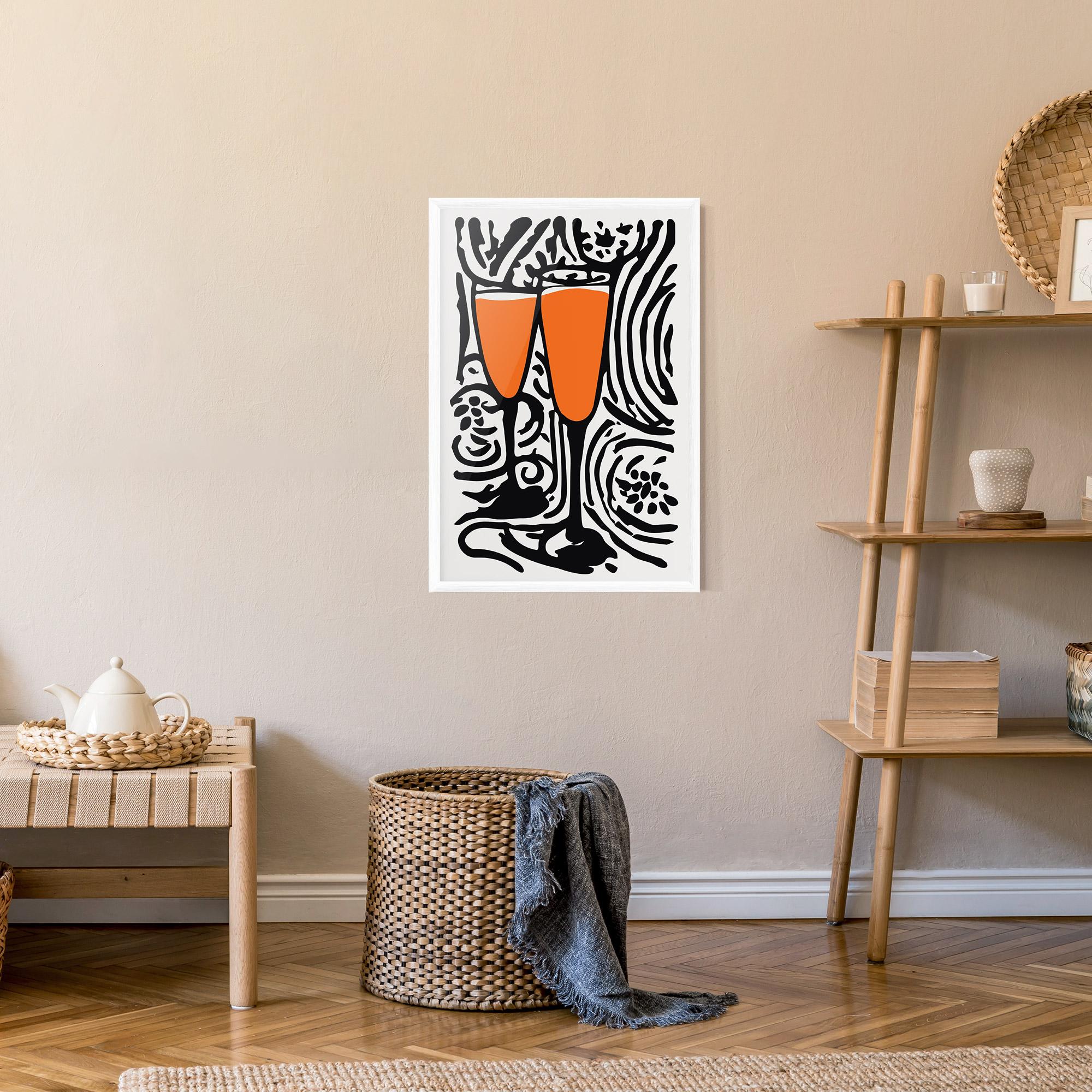 Poster Înrămat Orange Grey Drink mockup 9