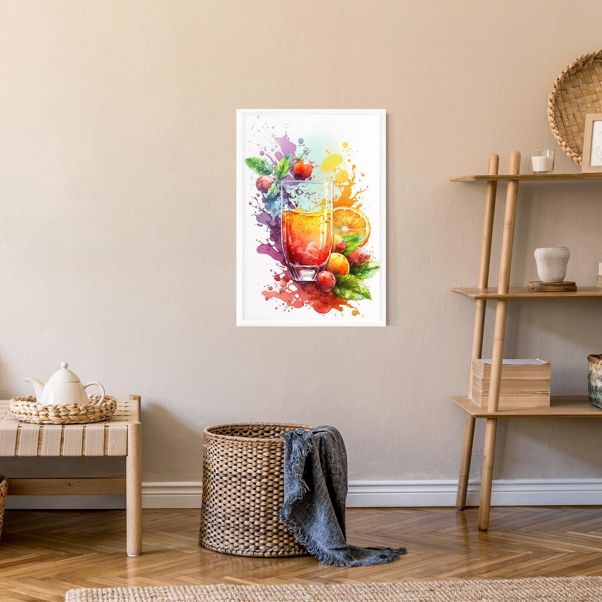 Poster Înrămat Watercolor Drink mockup 9