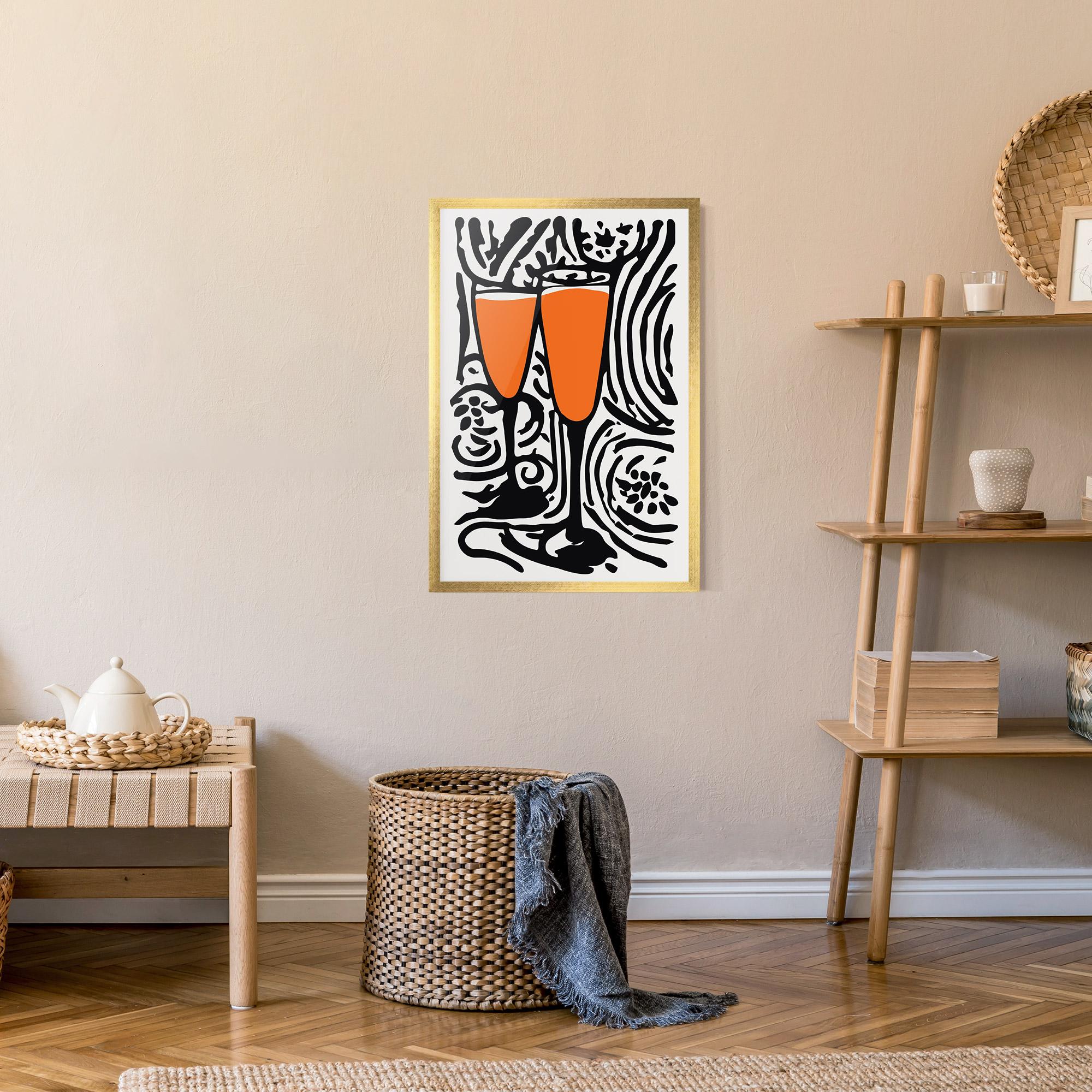 Poster Înrămat Orange Grey Drink mockup 9