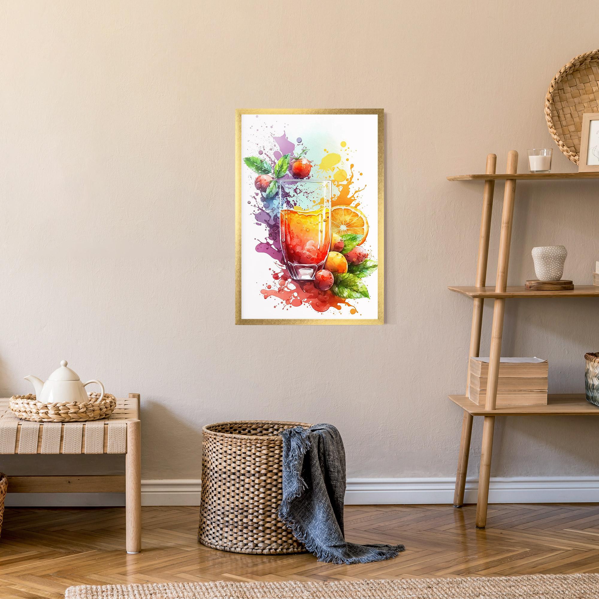 Poster Înrămat Watercolor Drink mockup 9